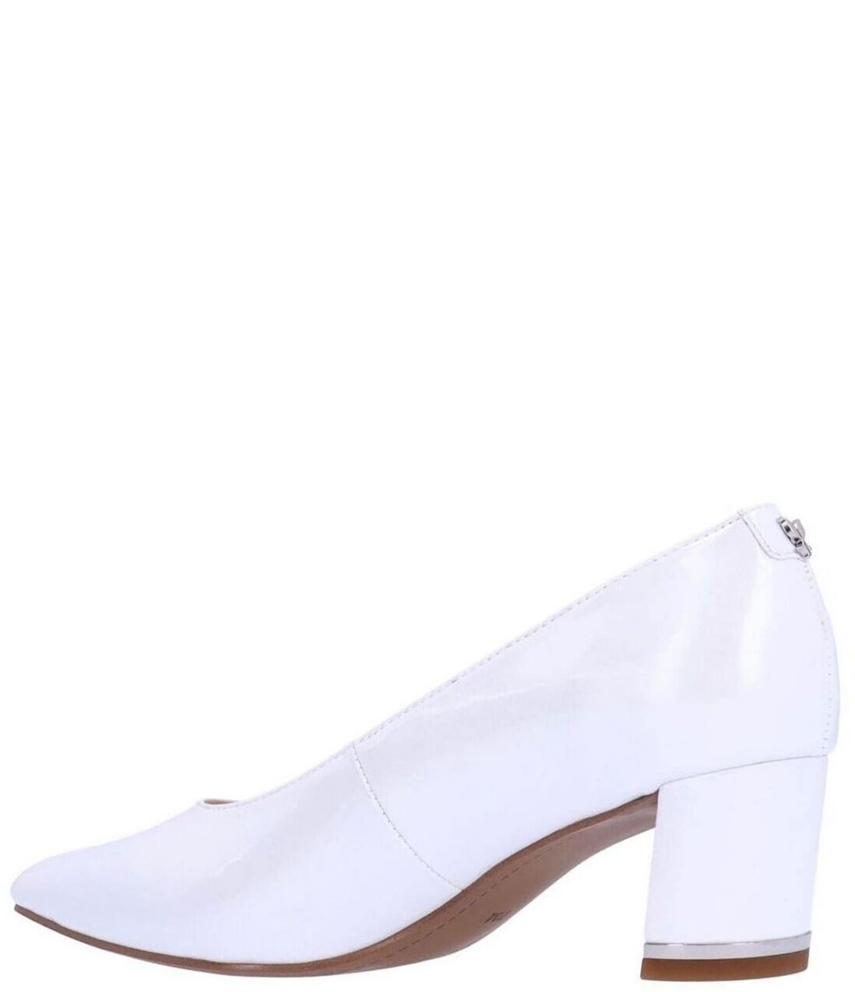 J. Renee Olivienne Patent Block Heel Pumps