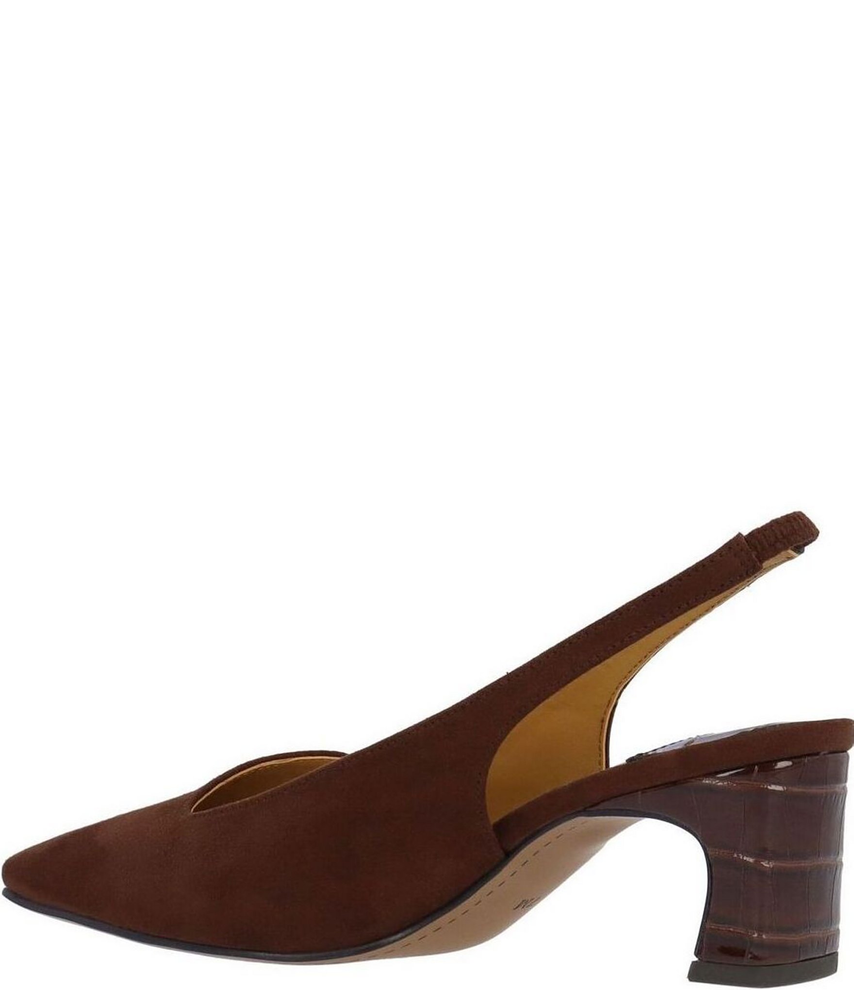 J. Renee Palora Croco Embossed 3-Button Slingback Pumps