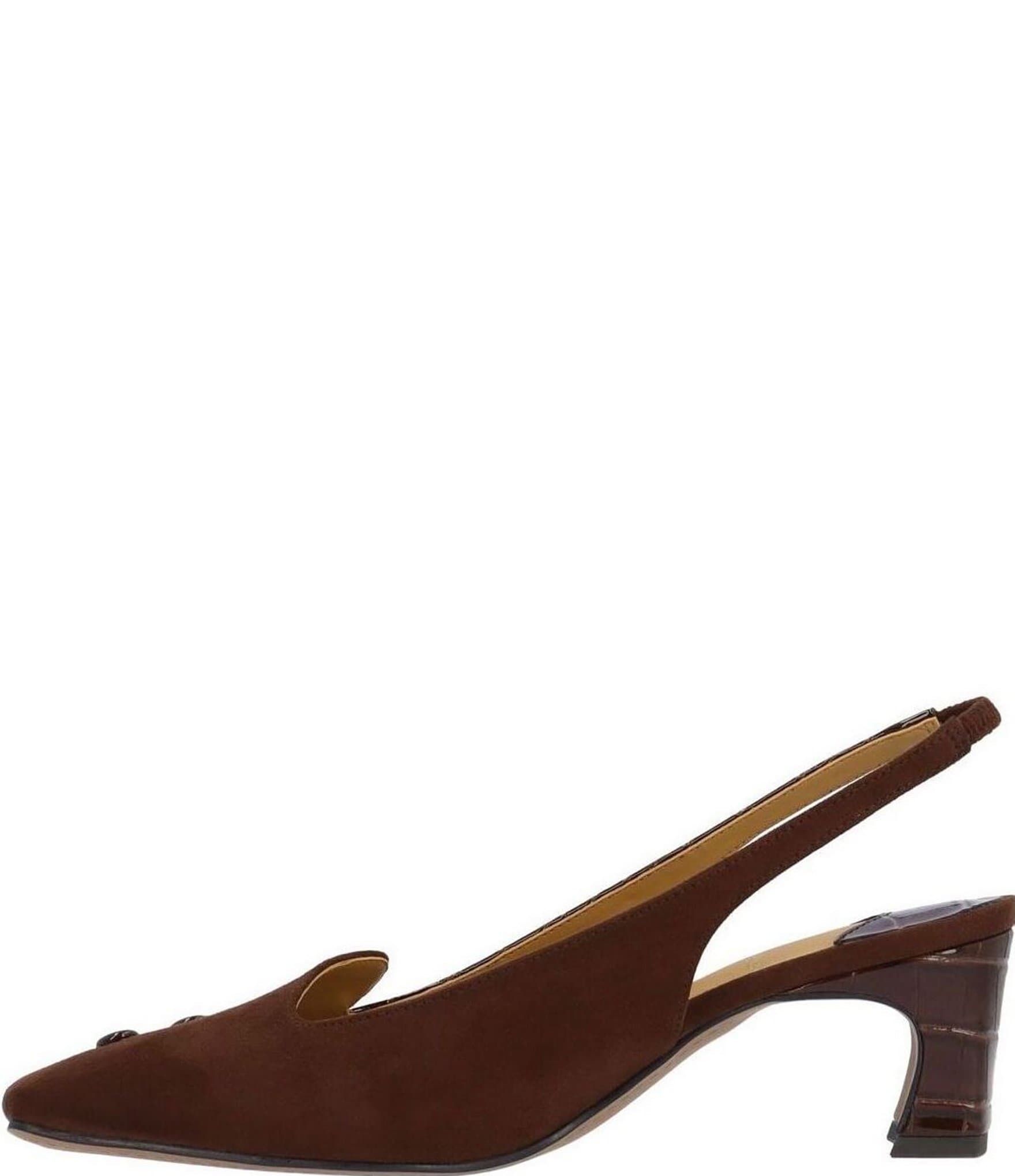 J. Renee Palora Croco Embossed 3-Button Slingback Pumps