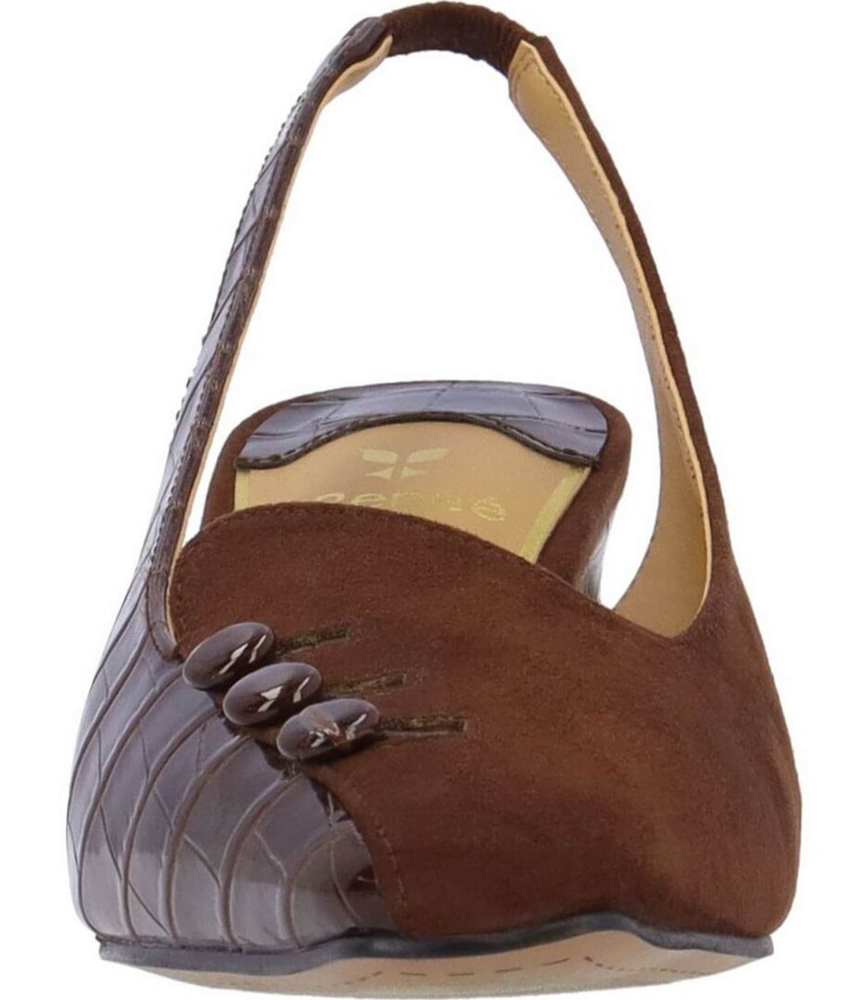 J. Renee Palora Croco Embossed 3-Button Slingback Pumps
