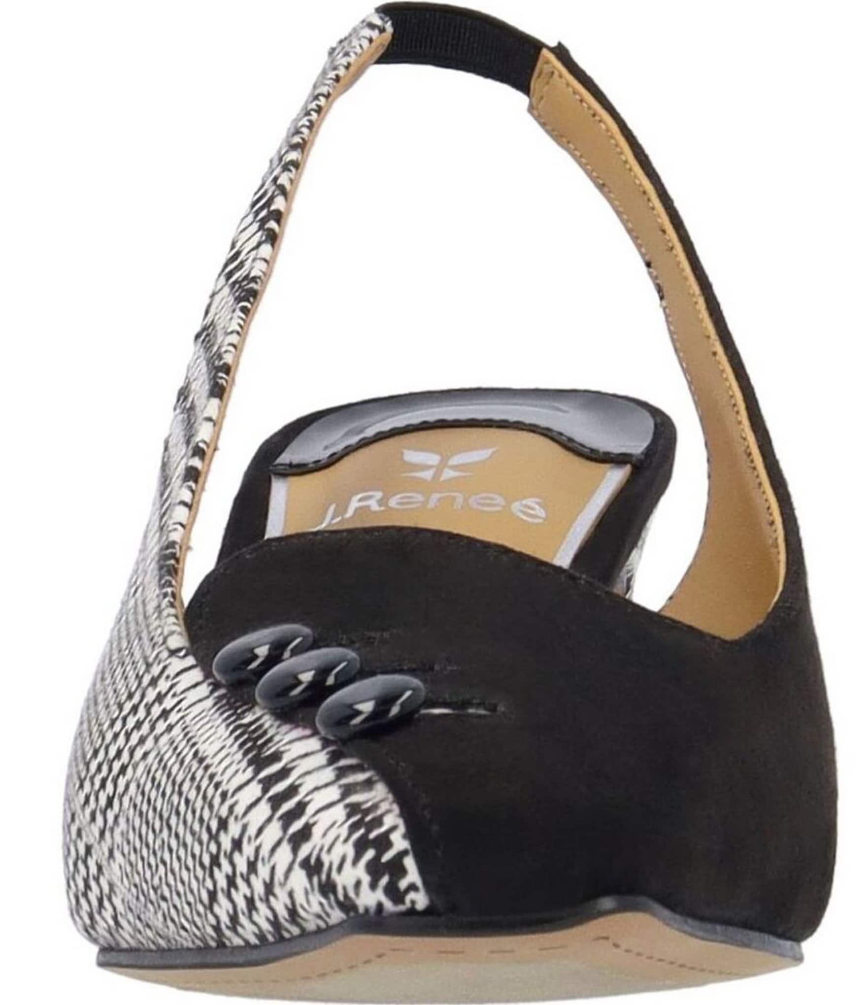J. Renee Palora Houndstooth Plaid 3-Button Slingback Pumps