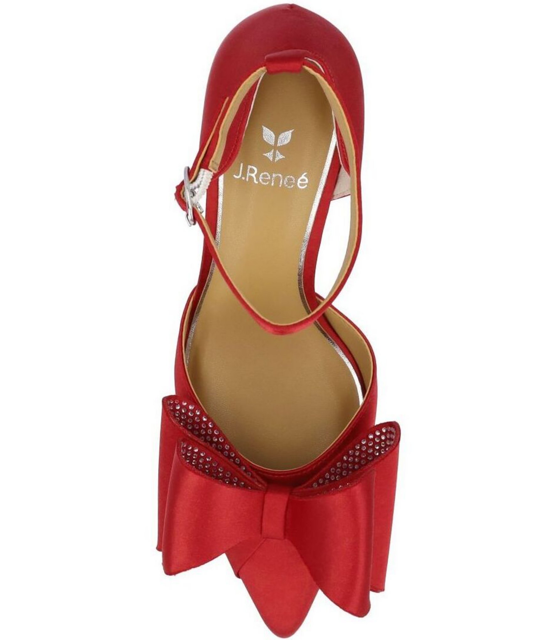 J. Renee Pammie Satin Ankle Strap Bow Pumps