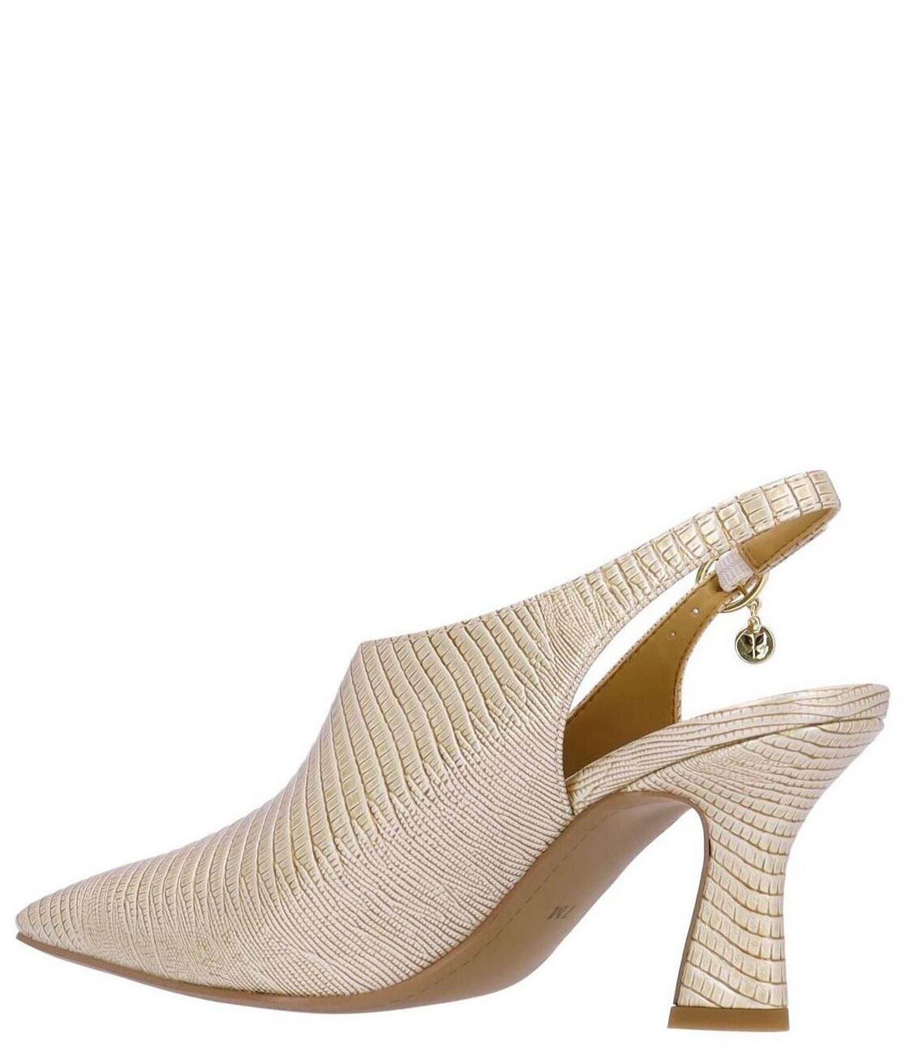 J. Renee Prissy Lizard Embossed Patent Slingback Shooties