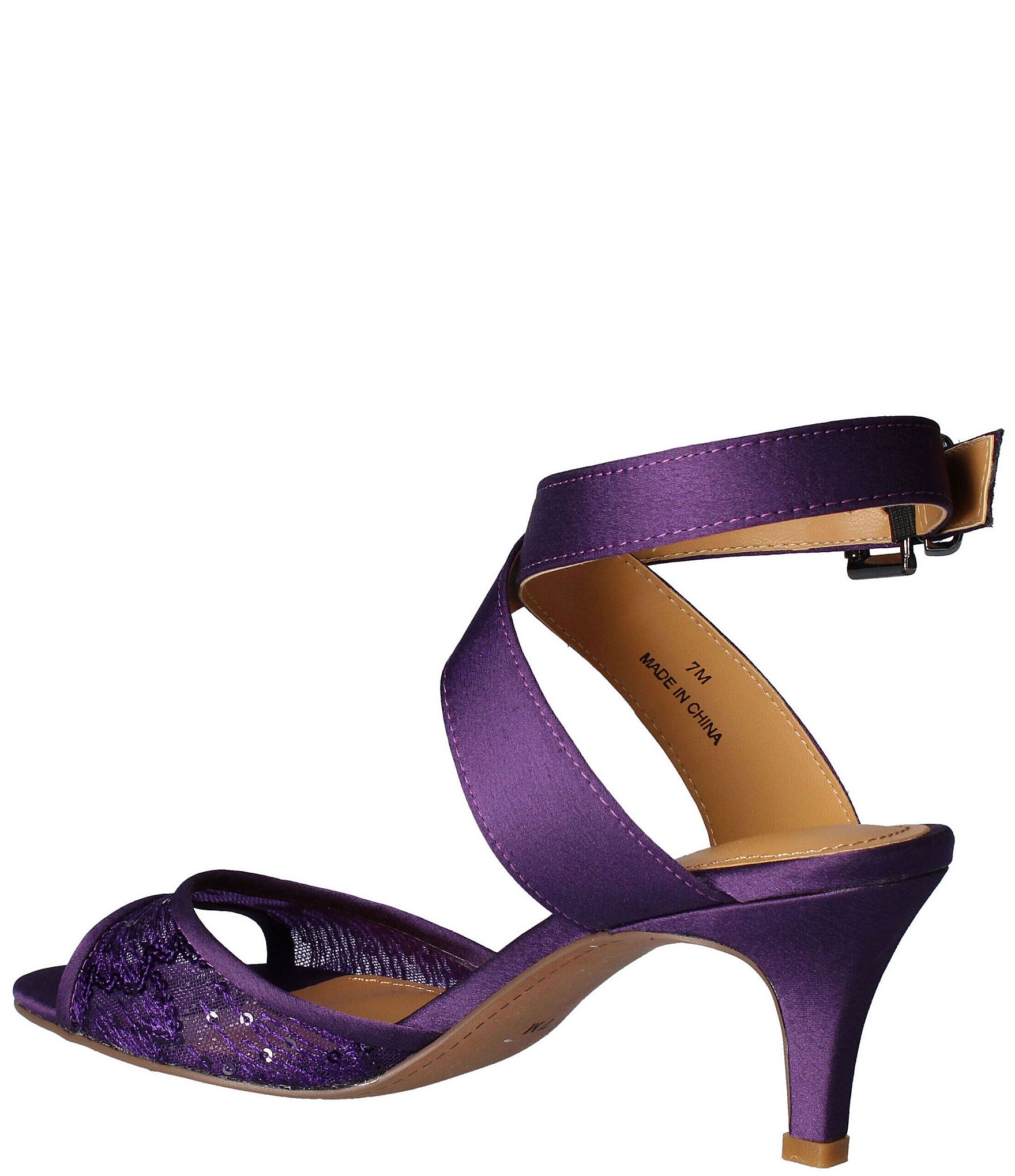 J. Renee Soncino Sequin Mesh Satin Dress Sandals