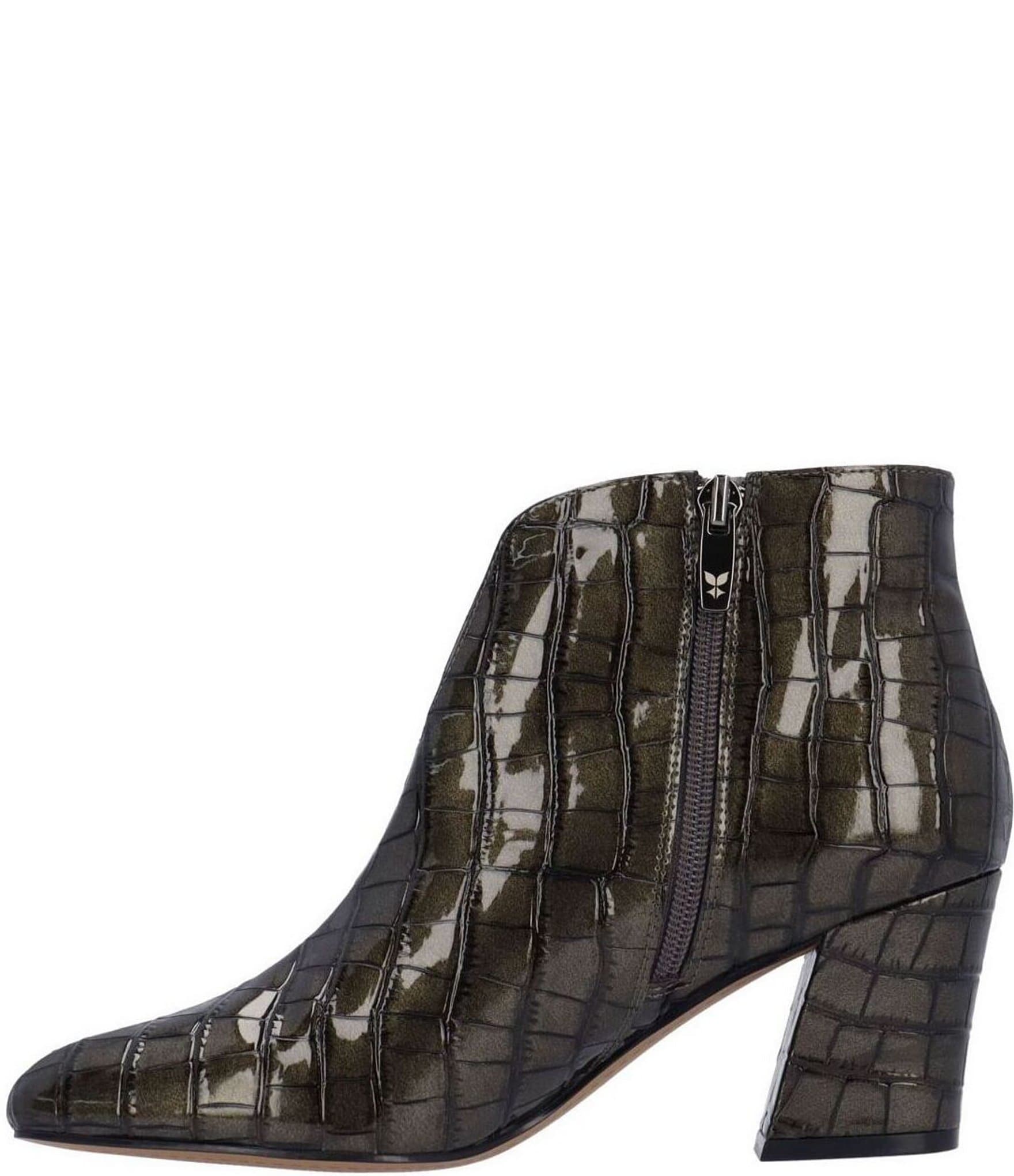 J. Renee Tatum Croco Embossed Patent Dress Booties