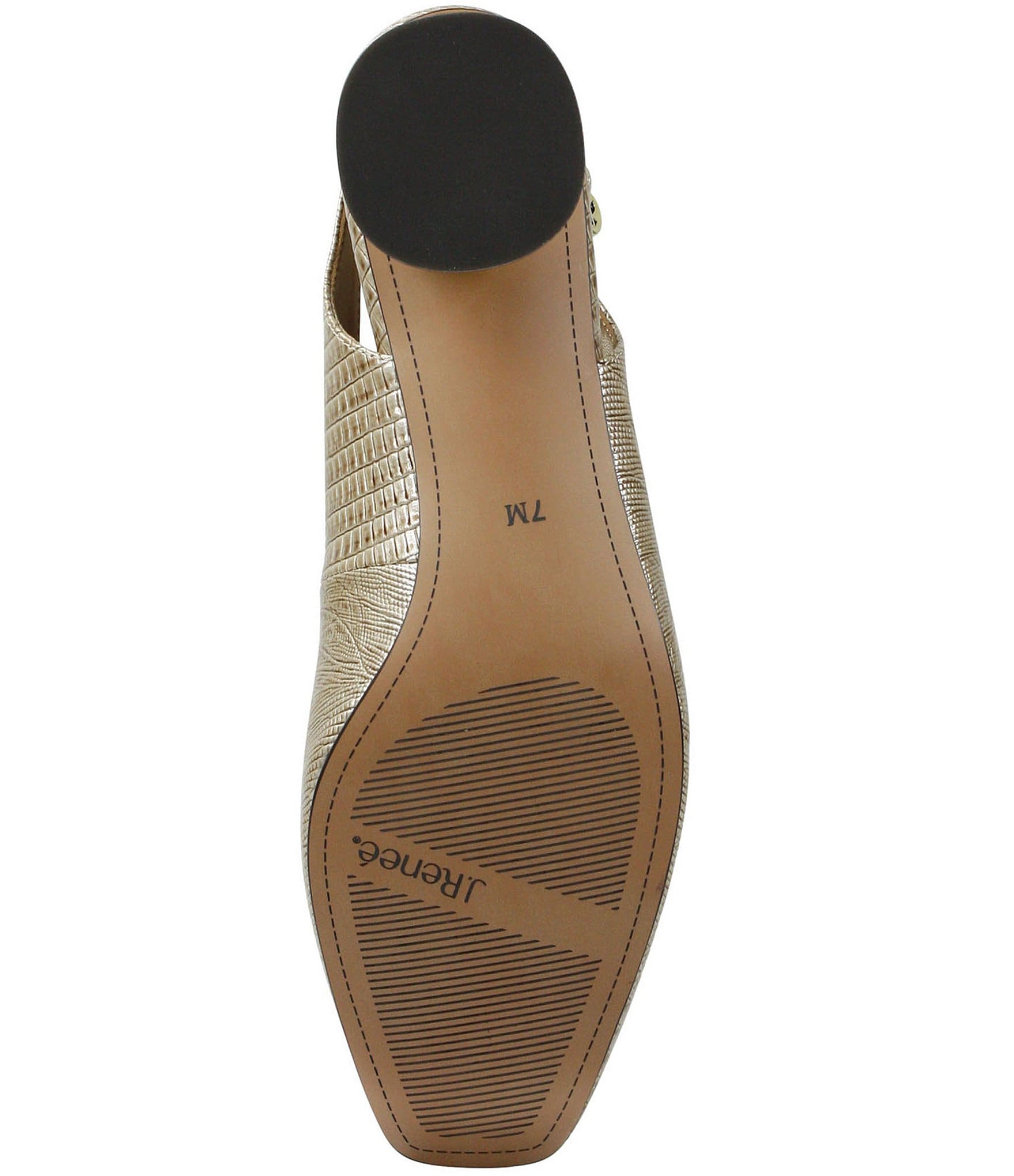 J. Renee Taveta Patent Lizard Embossed Slingback Block Heel Pumps