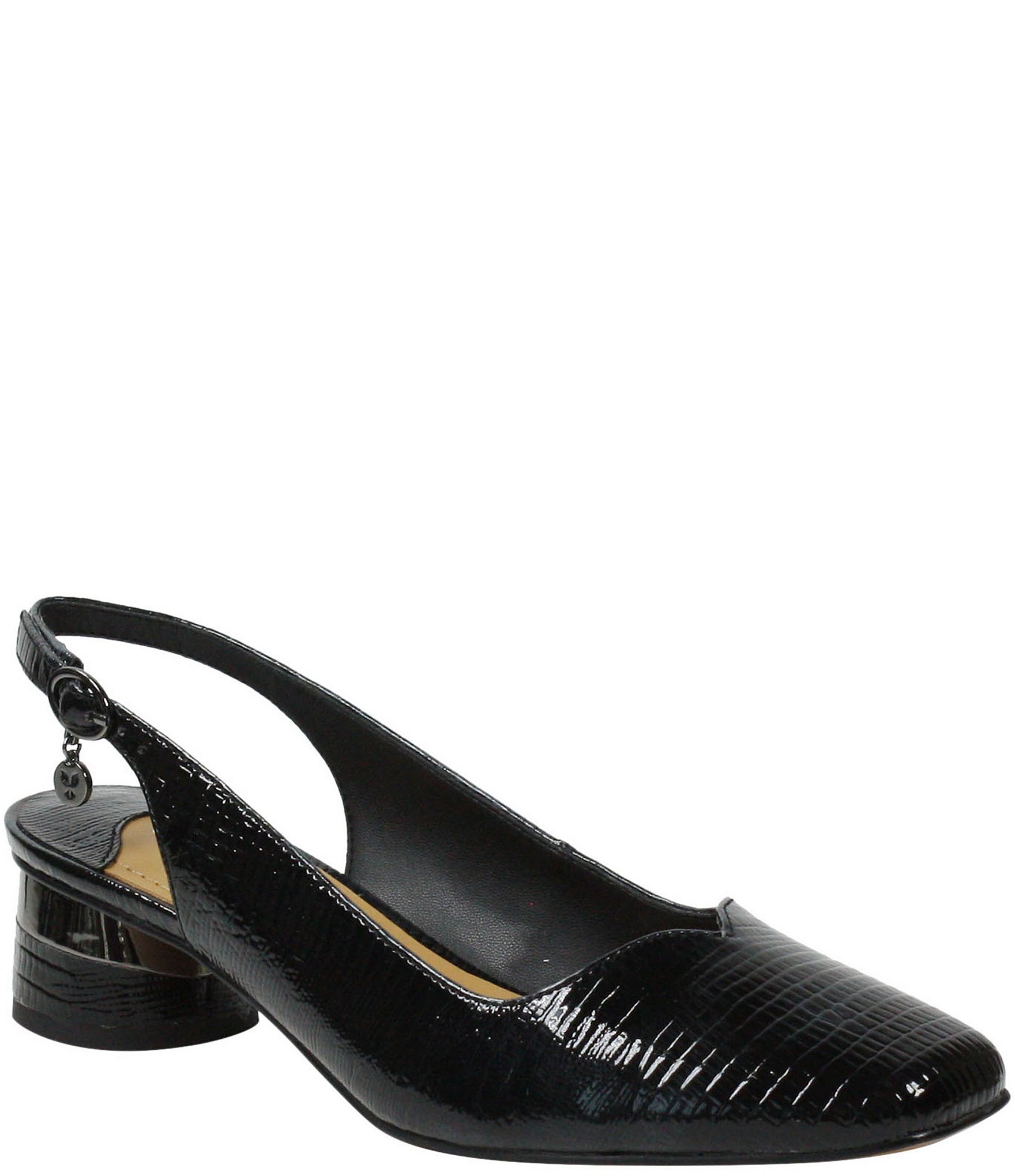 sling back block heel pumps
