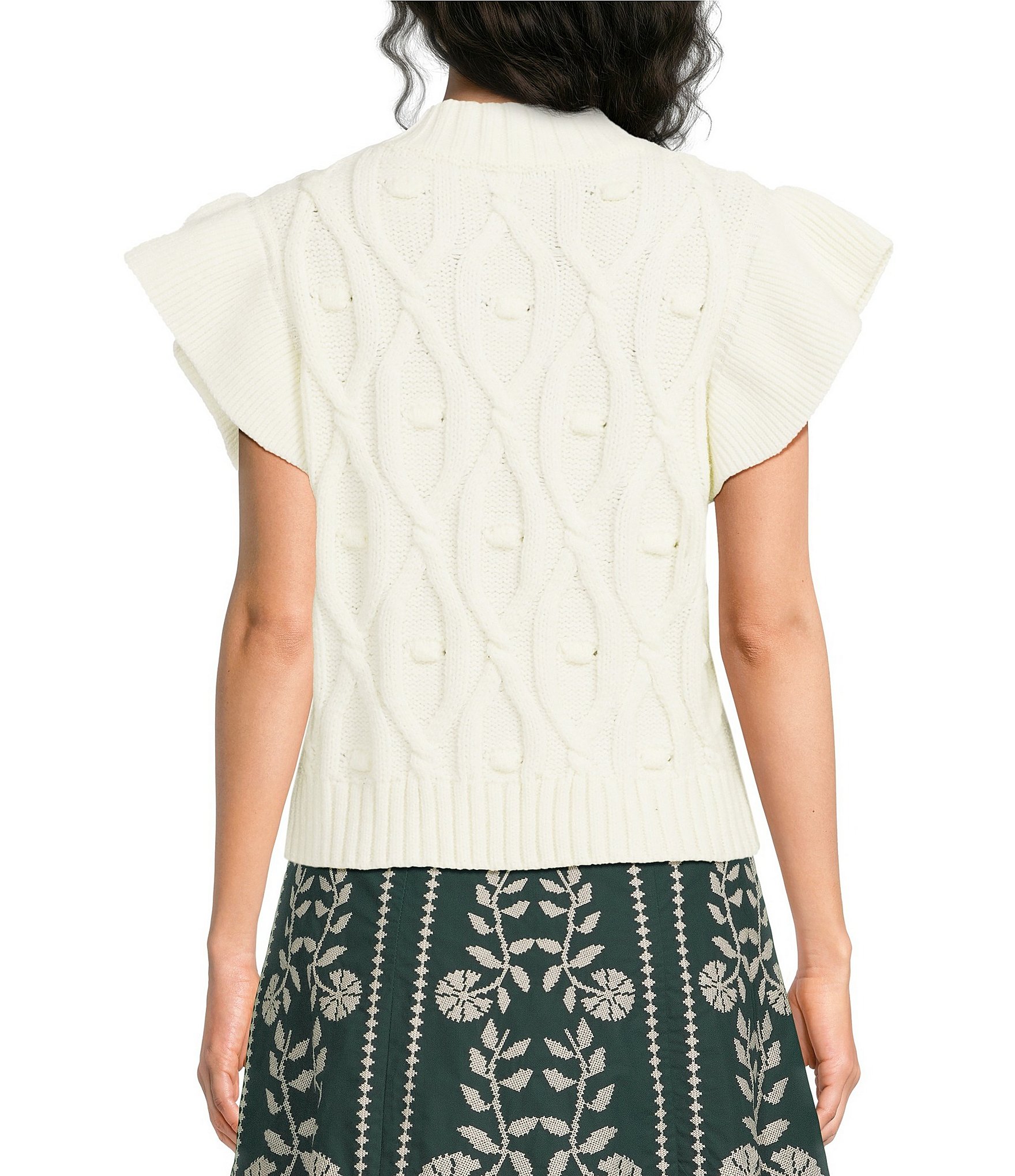 J.Marie Elliot Cap Flutter Sleeve Sweater