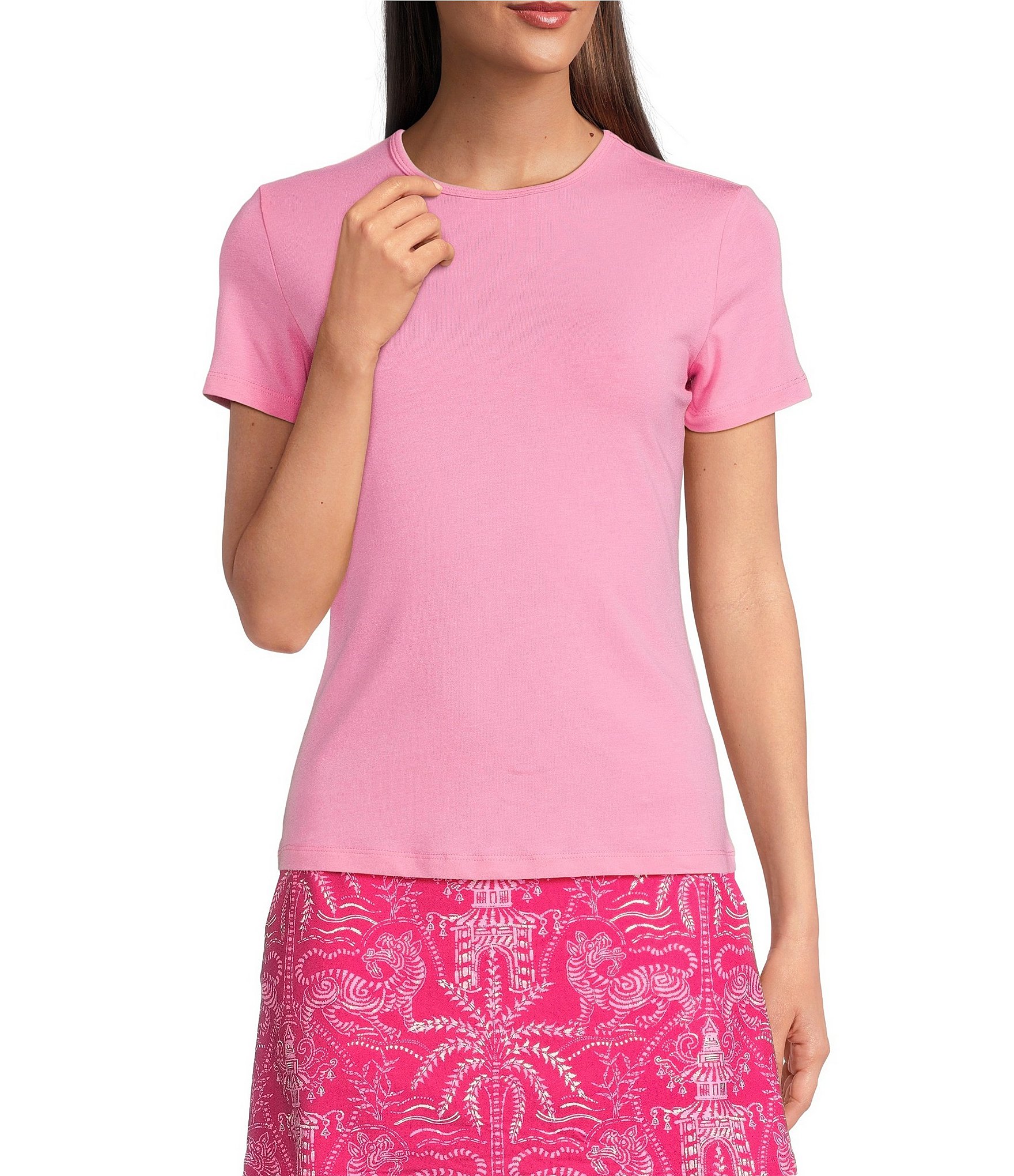 J.McLaughlin Allie Stretch Crew Neck Short Sleeve Tee