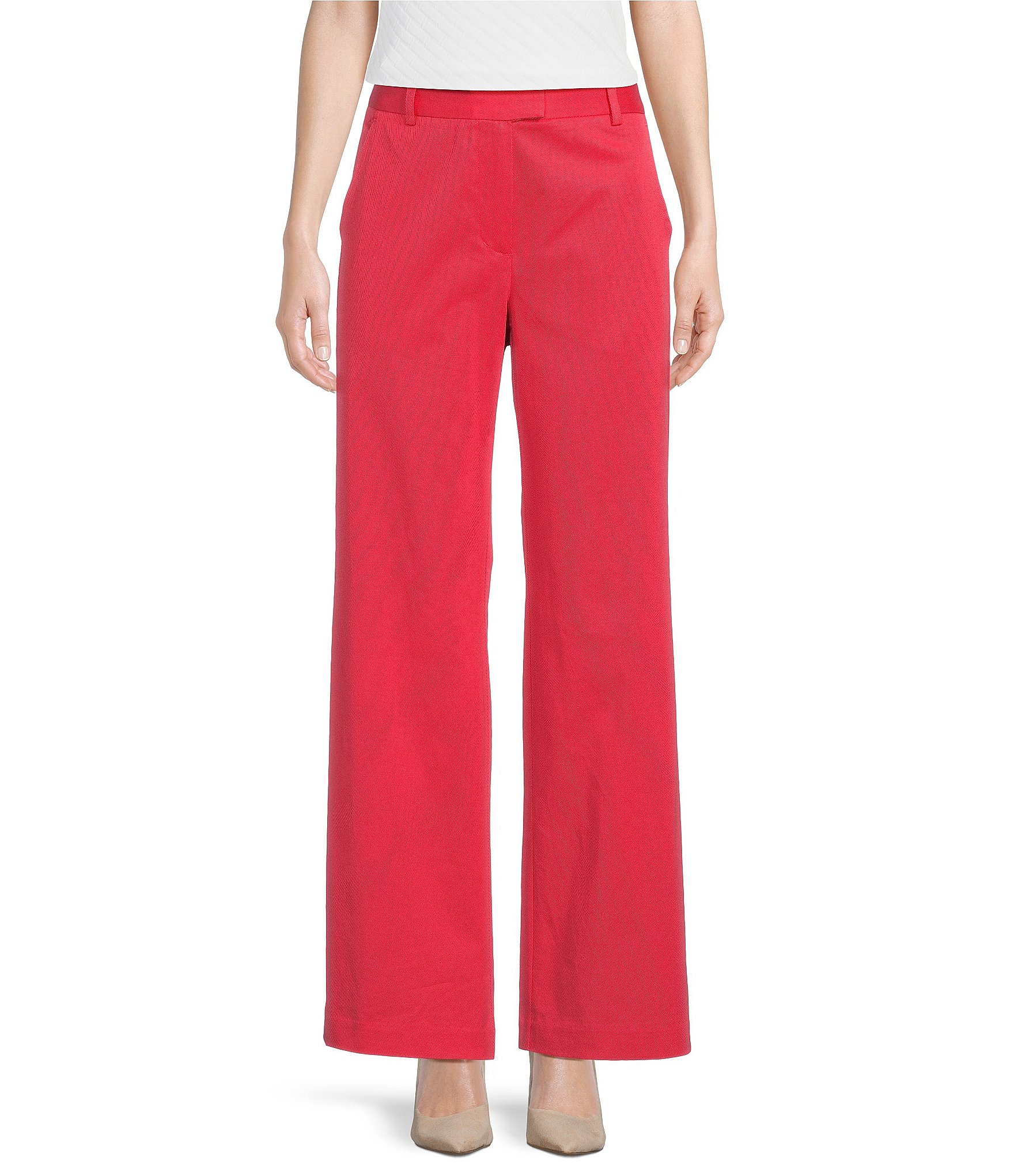 J. McLaughlin Size 14 Cream Rayon & Nylon Blend Spandex Elastic Waist Pants  — Labels Resale Boutique