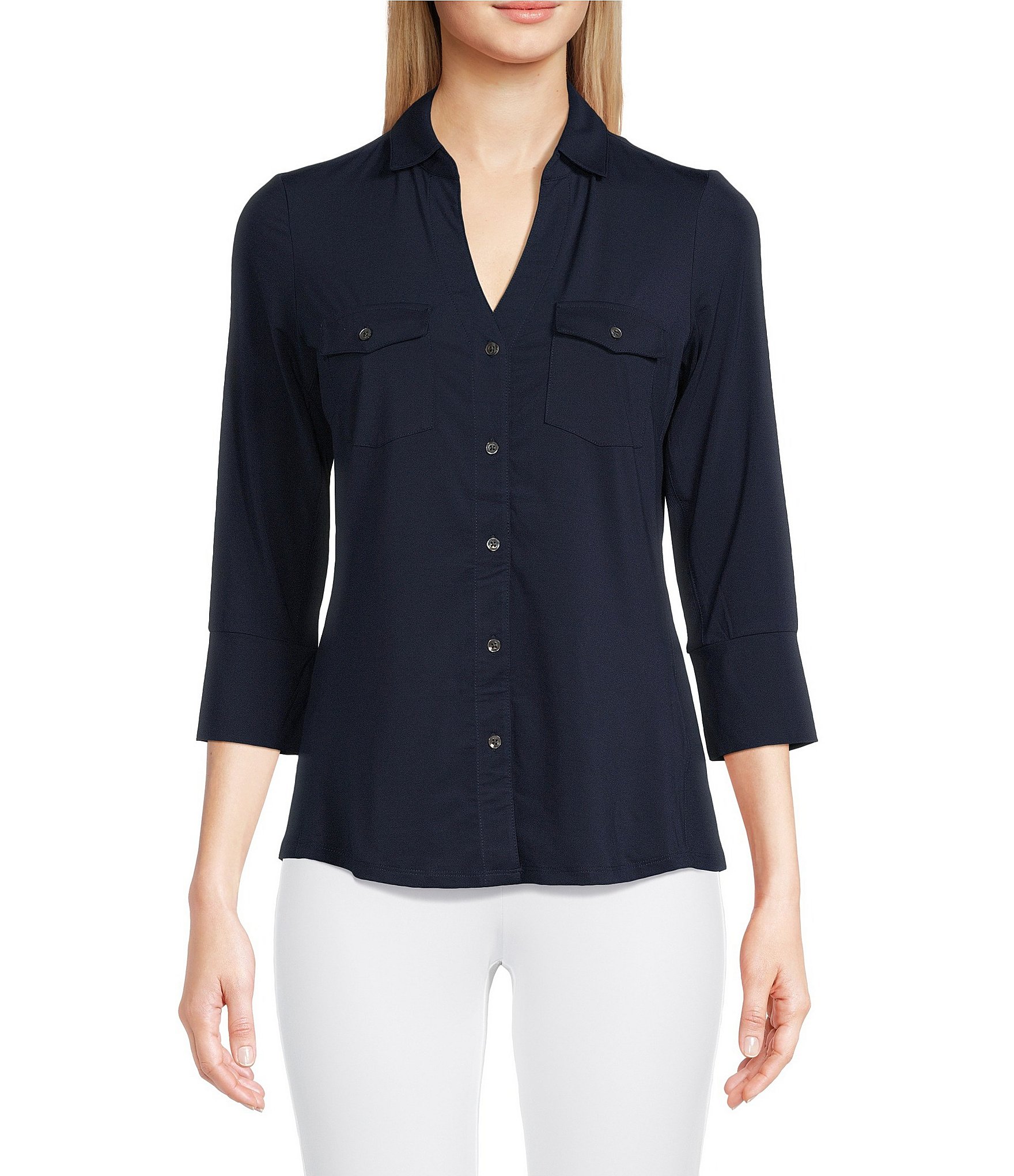 トップス blouses 3 shirring navy MARLMARL blouses 3 shirring navy | ギフト・スタイ・出産祝いのMARLMARL