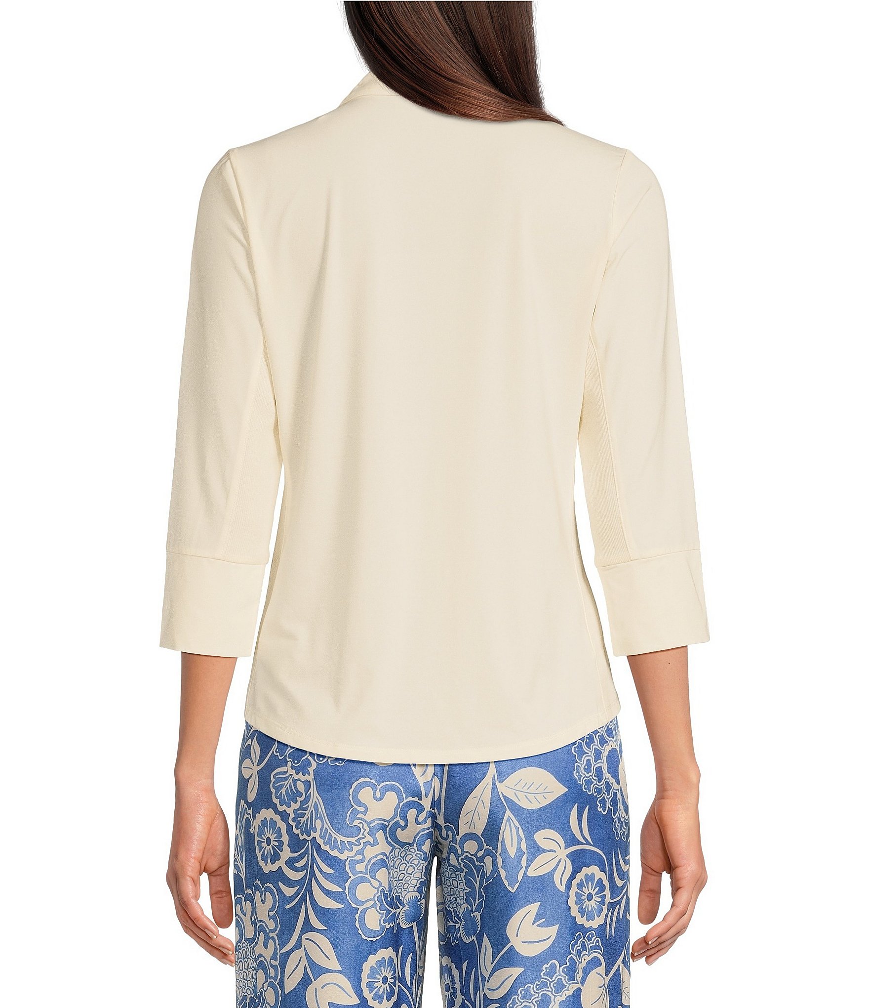 J.McLaughlin Brynn 3/4 Sleeve Point Collar Shirt