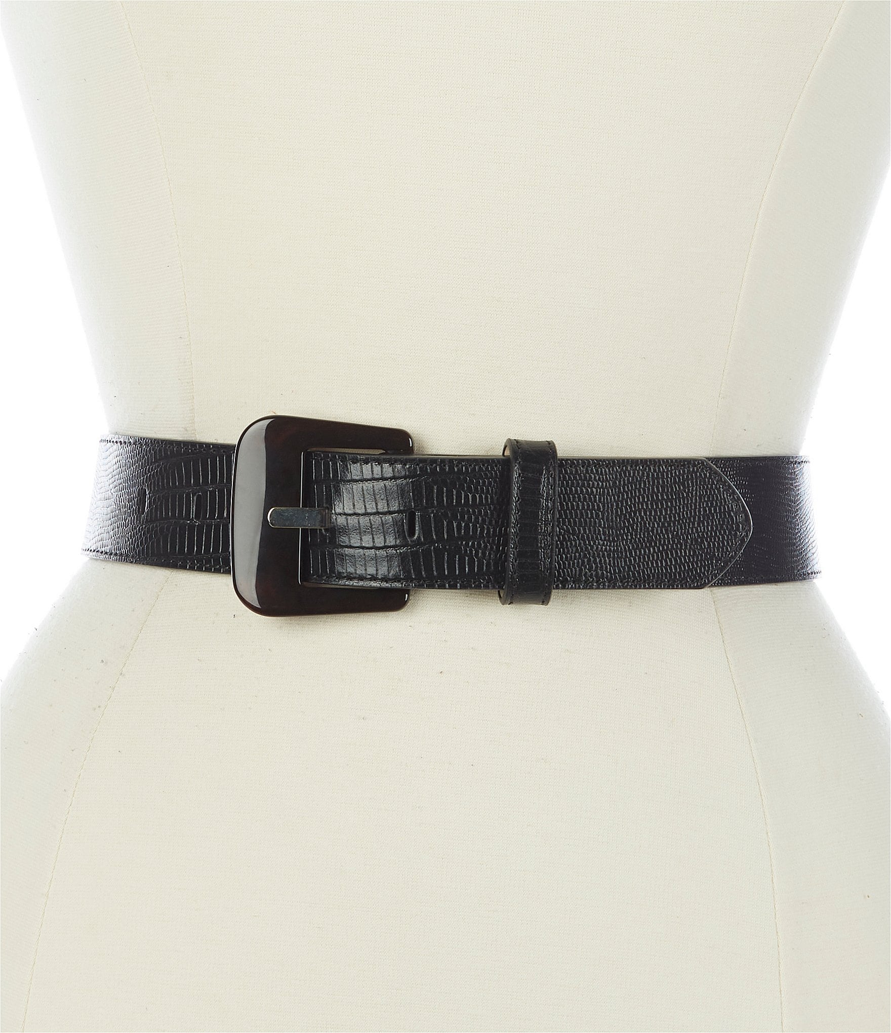 J.McLaughlin Catriona Embossed Textured Leather Belt | Dillard's
