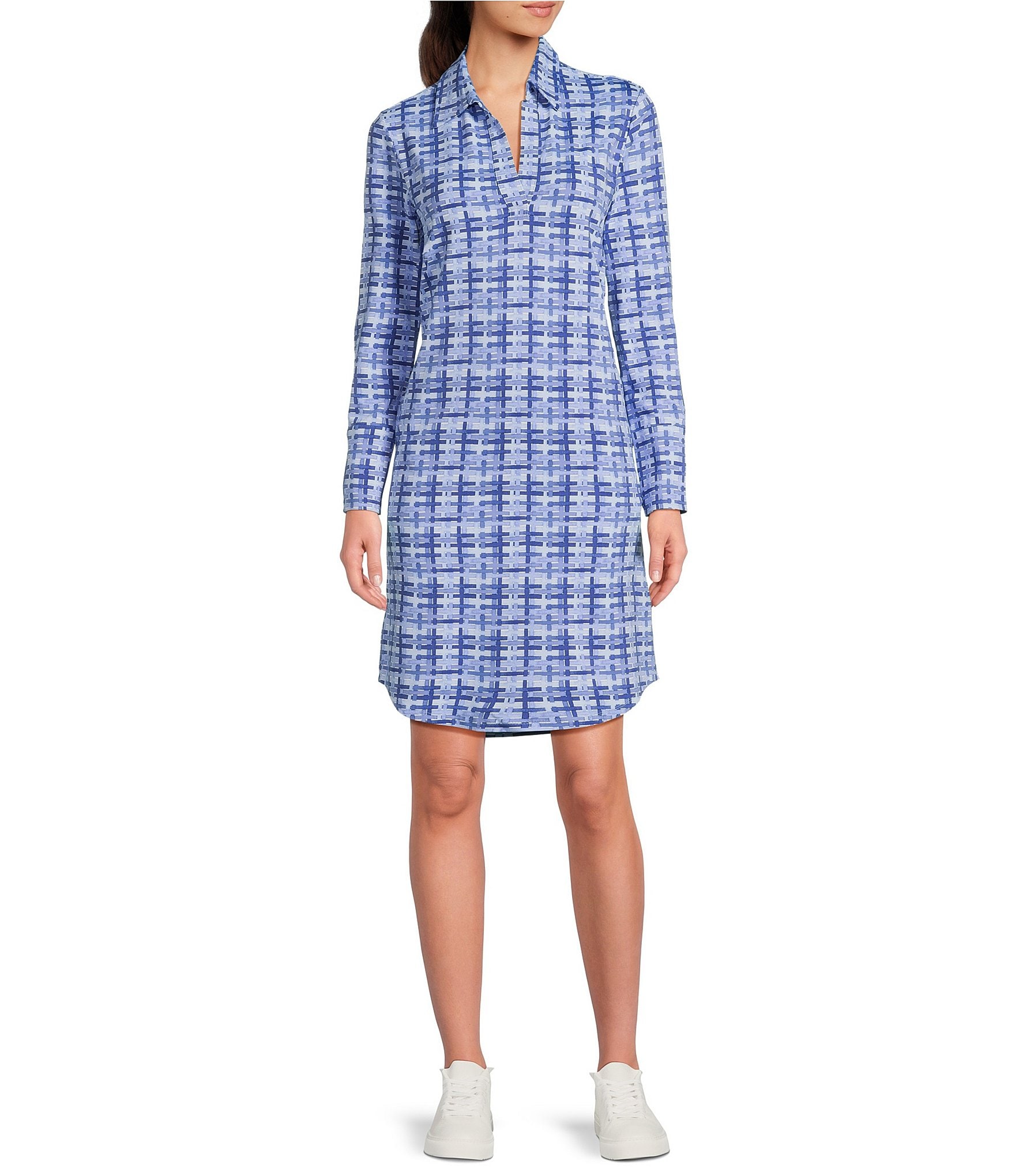 Her lip to / Plaid Jacquard Knit Dress