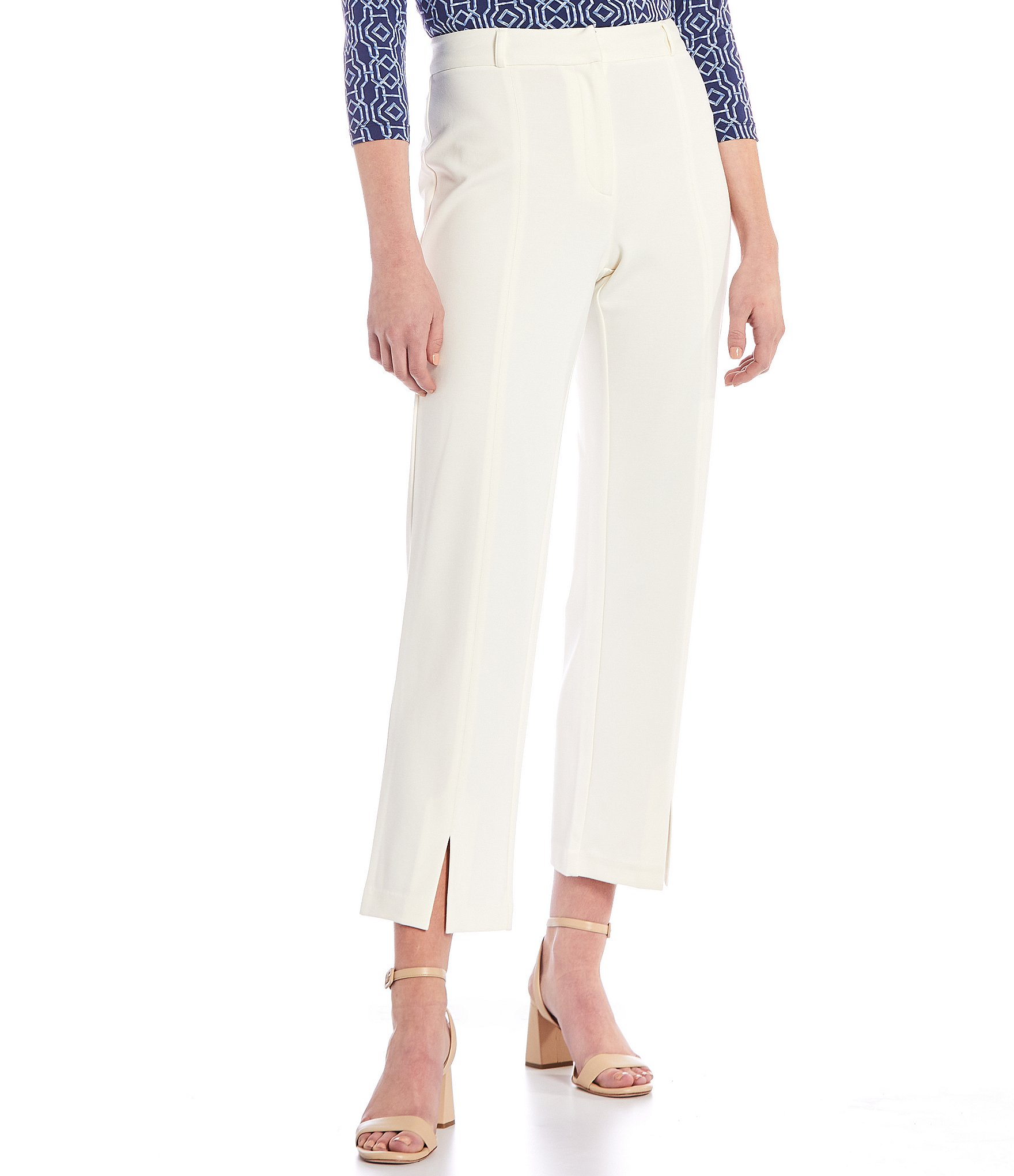 J.McLaughlin Deanne Split Front Hem Knit Straight Leg Cropped Pants ...