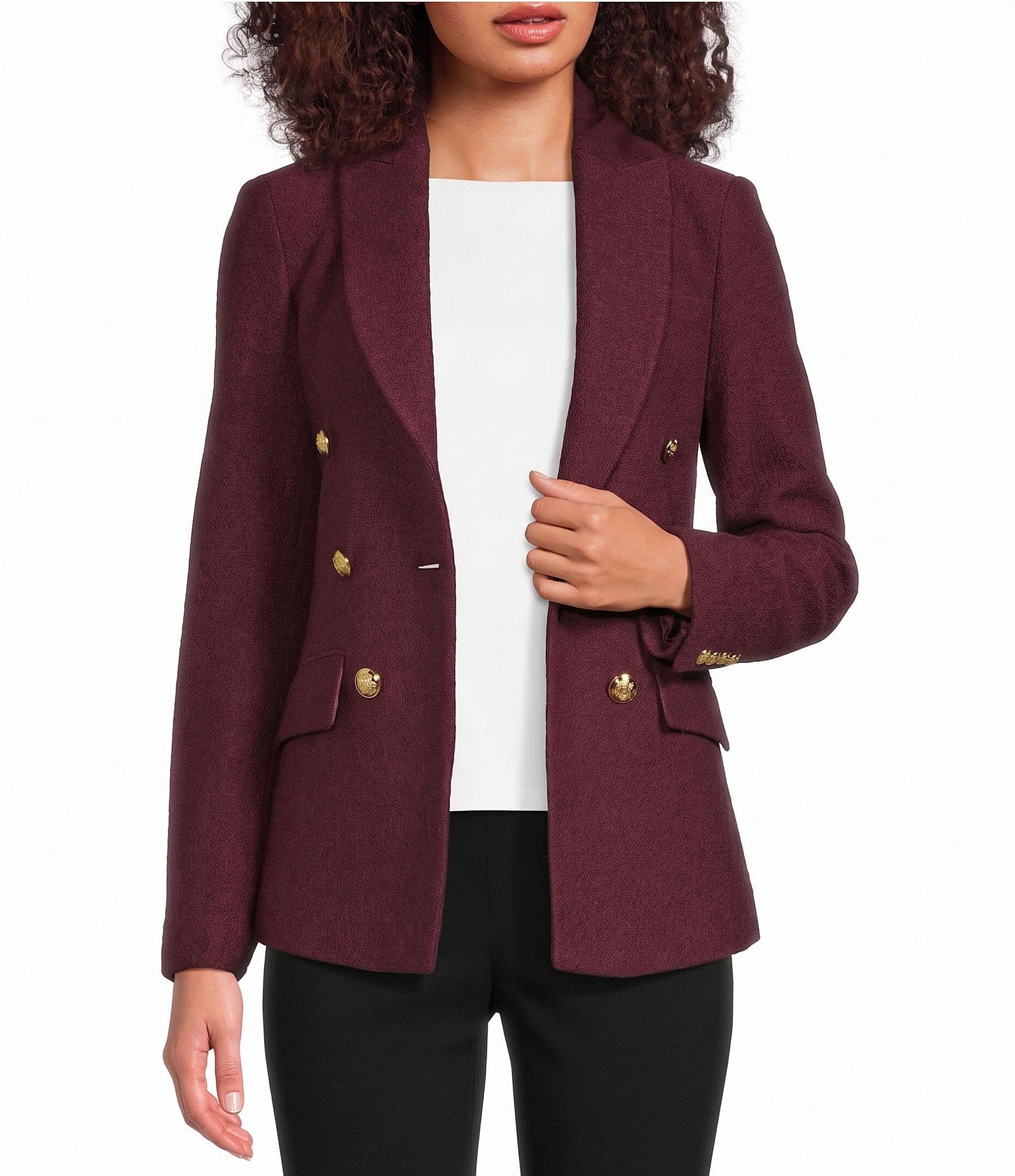 J.McLaughlin Genevieve Lapel Collar Long Sleeve Double-Breasted Blazer
