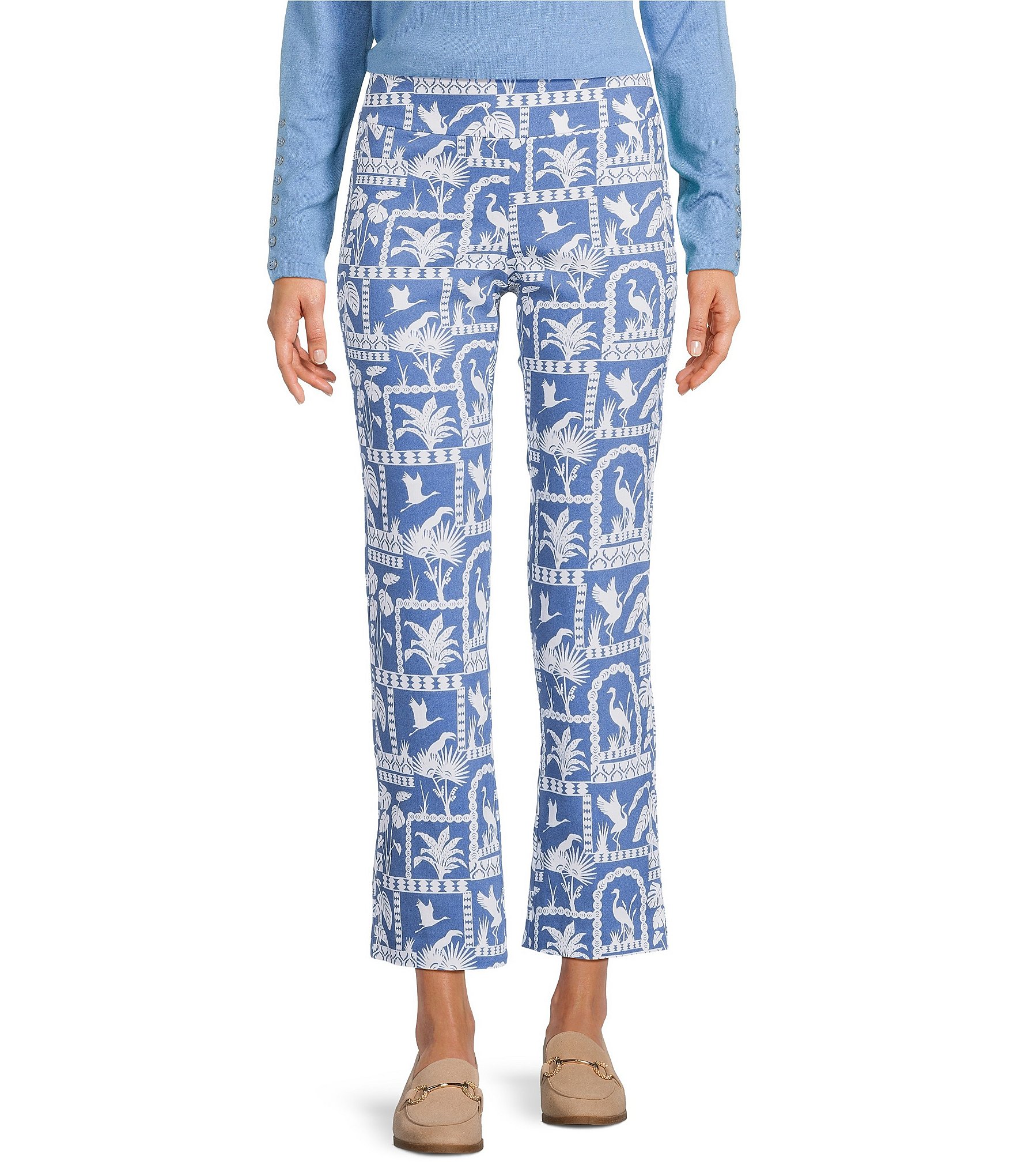 J.McLaughlin Ivy Amelia Cloth Cropped Flare Pull-On Pants