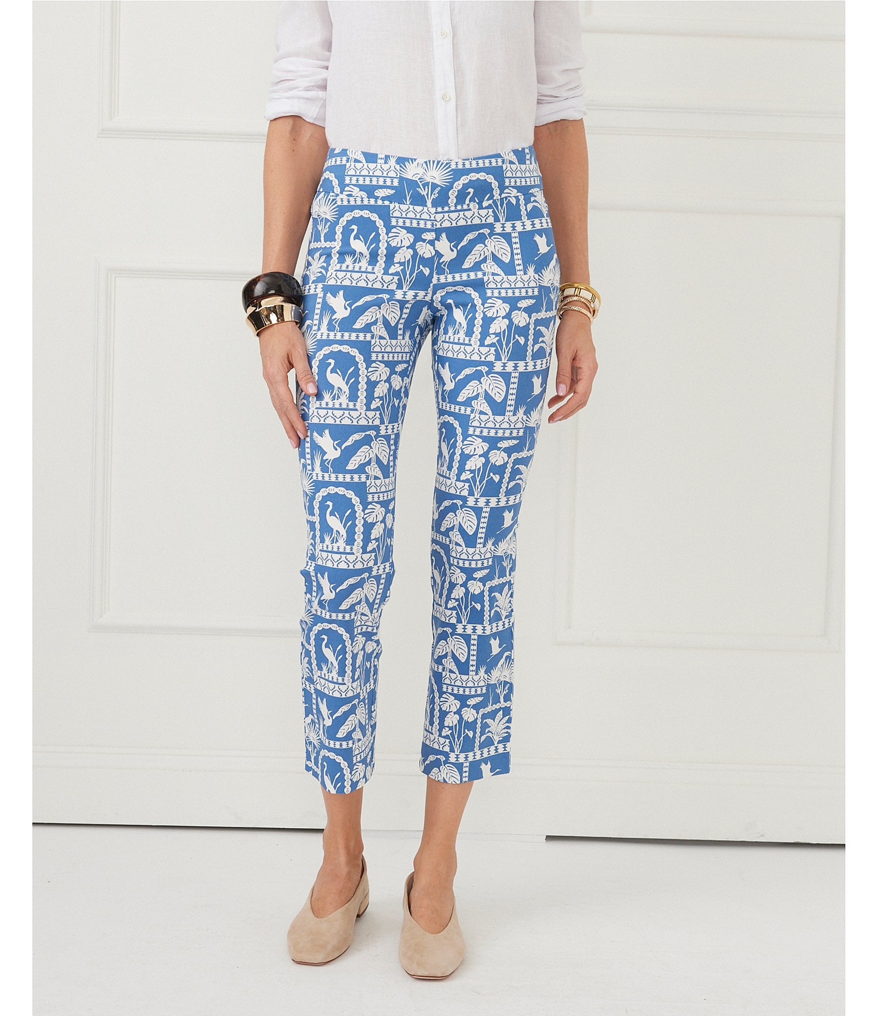 J.McLaughlin Ivy Amelia Cloth Cropped Flare Pull-On Pants
