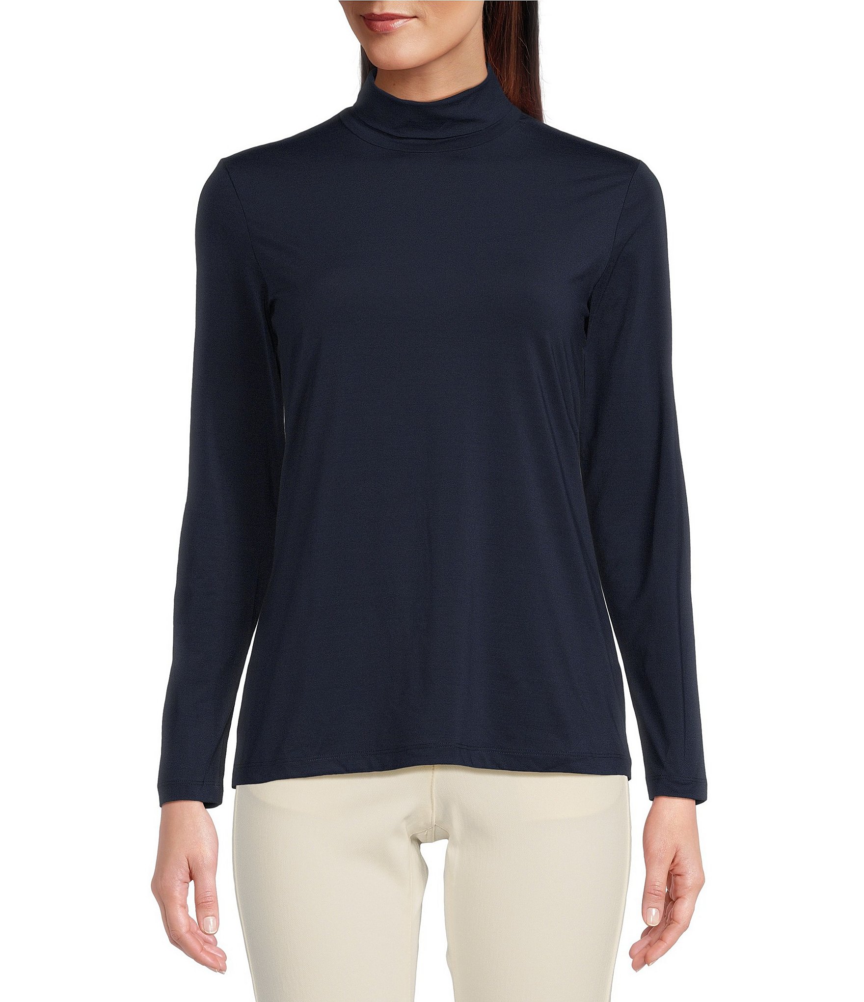 J.McLaughlin Nora Lyford Jersey Knit Turtleneck Long Sleeve Top | Dillard's