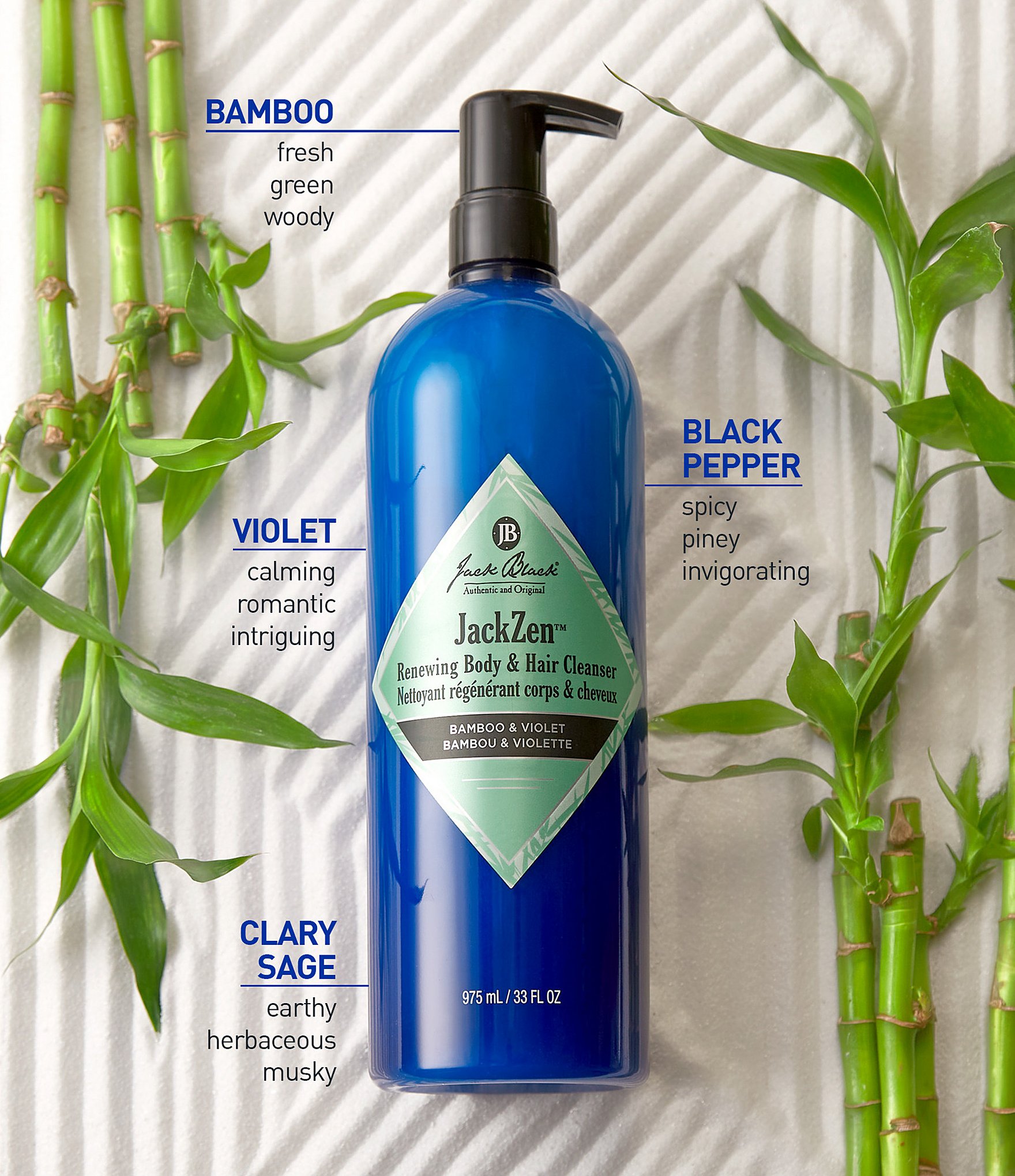 Jack Black #double;JackZen™ Renewing Body & Hair Cleanser with Bamboo & Violet