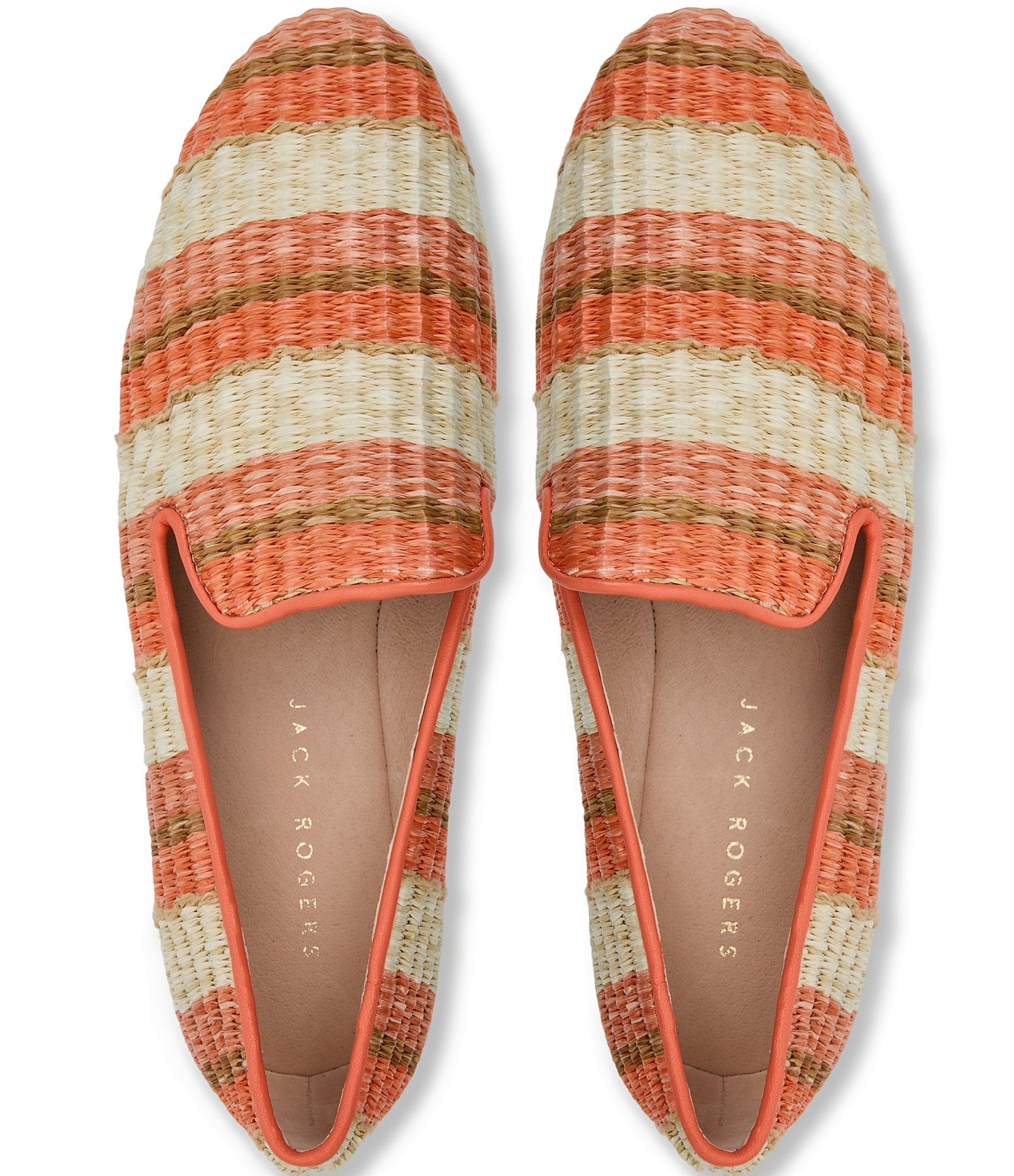 Jack Rogers Bradley Multi Stripe Raffia Loafers