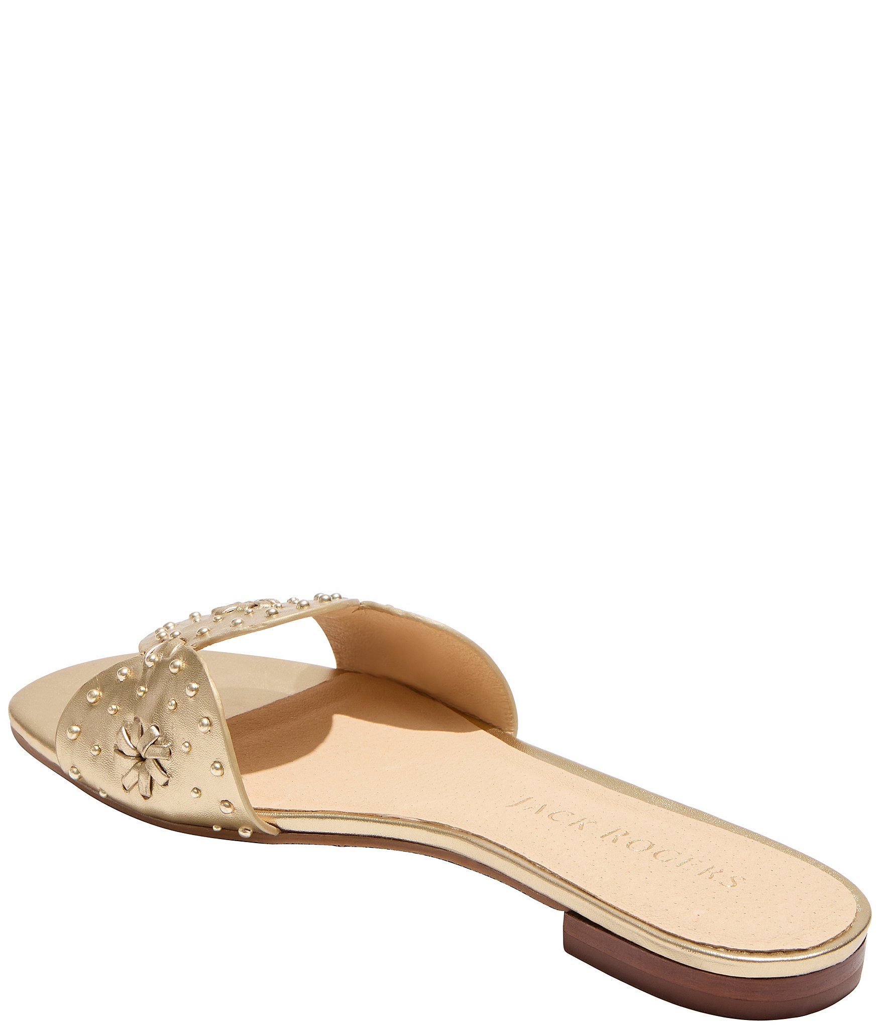 Jack Rogers Ellis Leather Studded Flat Sandals