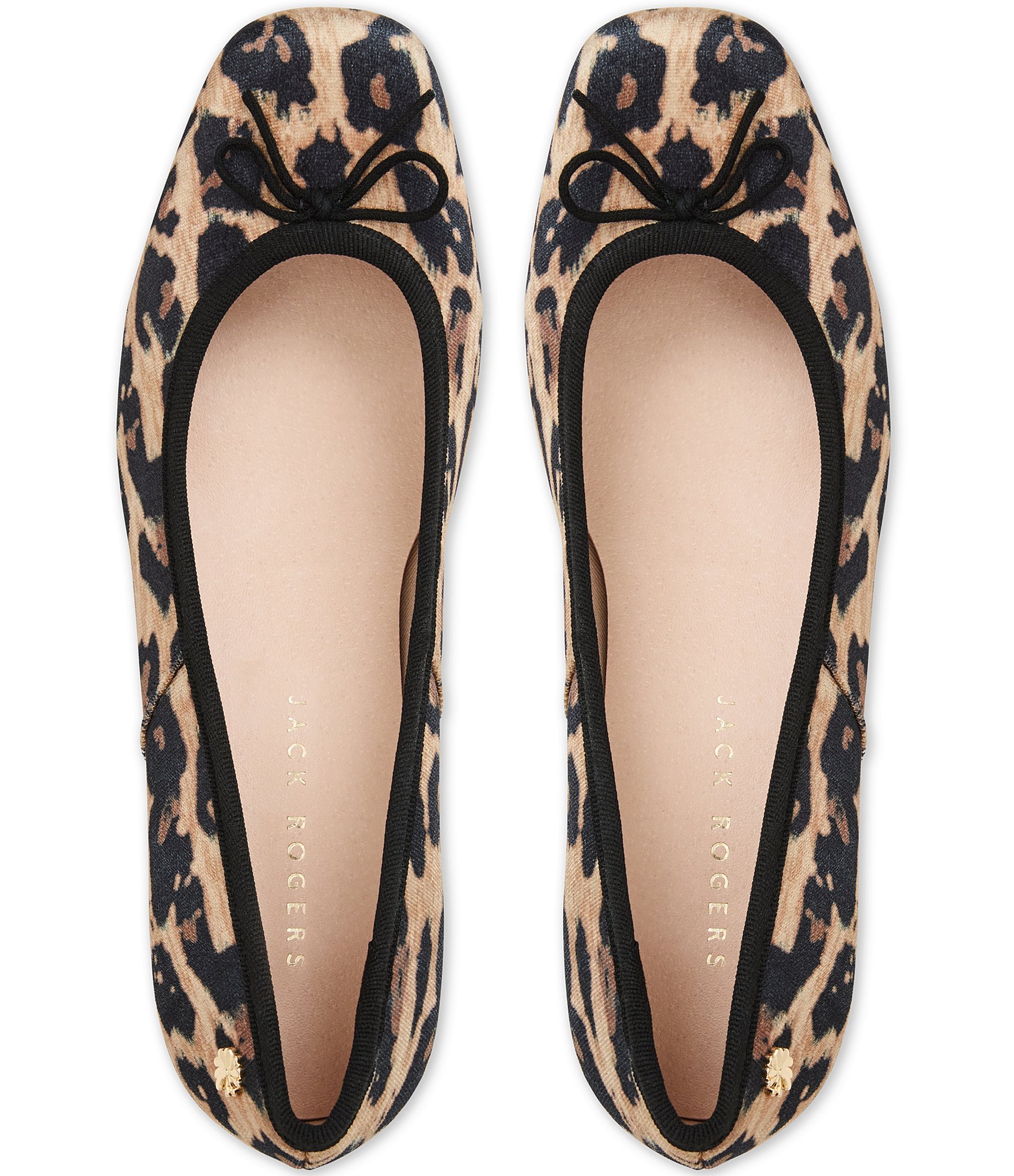 Jack Rogers Maddy Leopard Print Velvet Block Heel Bow Pumps