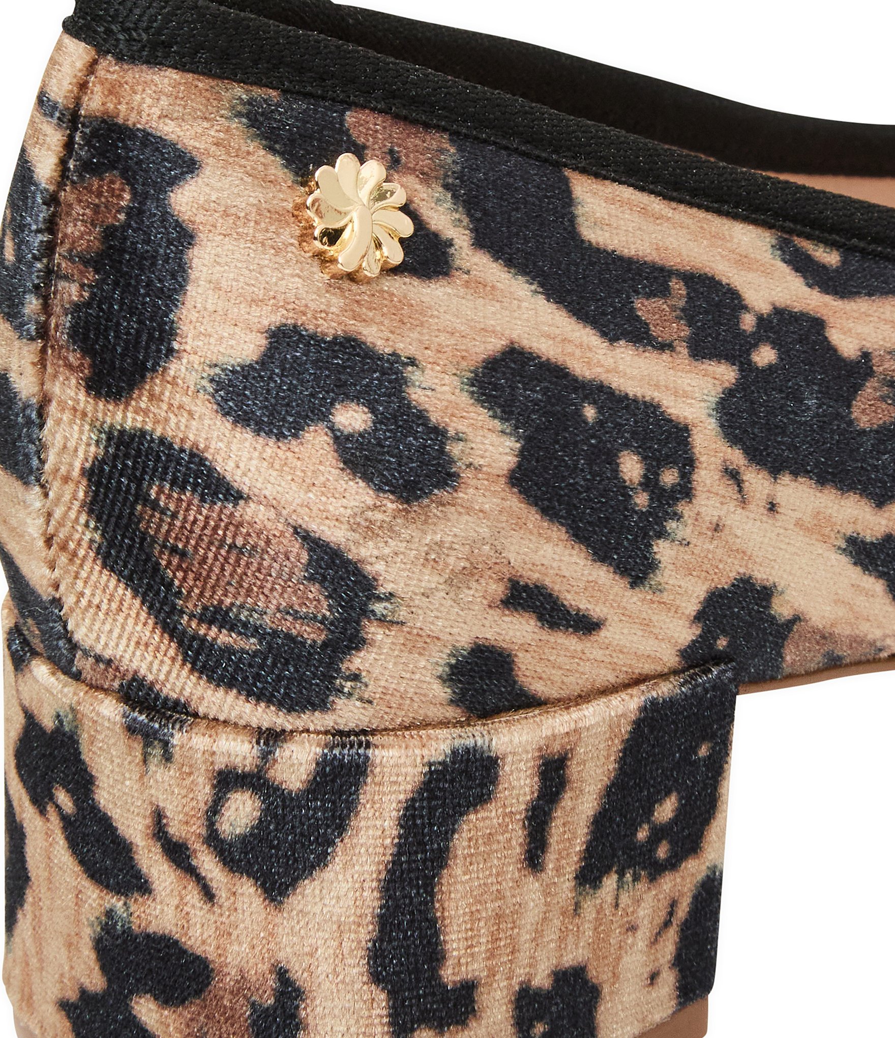 Jack Rogers Maddy Leopard Print Velvet Block Heel Bow Pumps