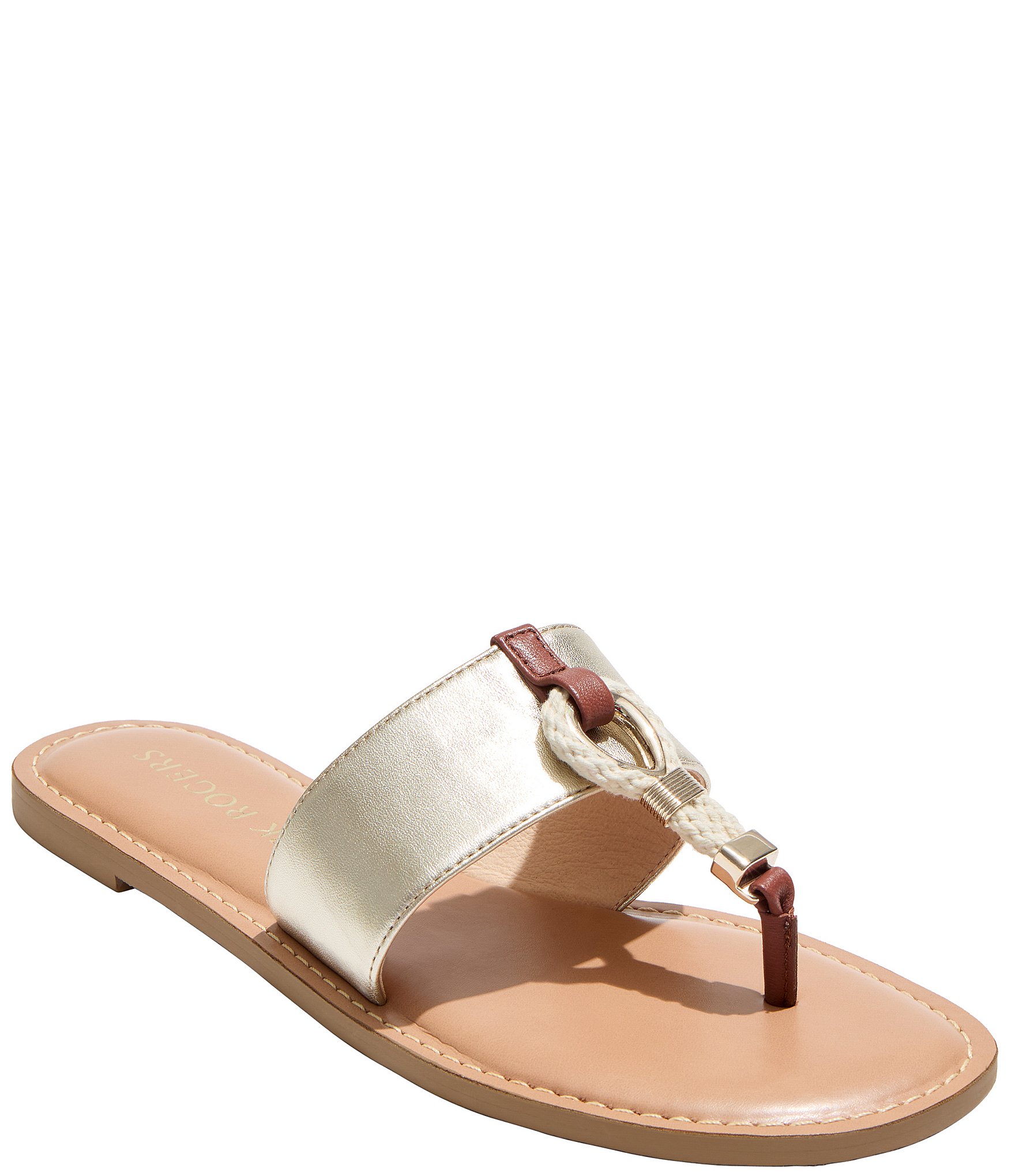 Jack Rogers Newton Leather Rope Thong Sandals | Dillard's