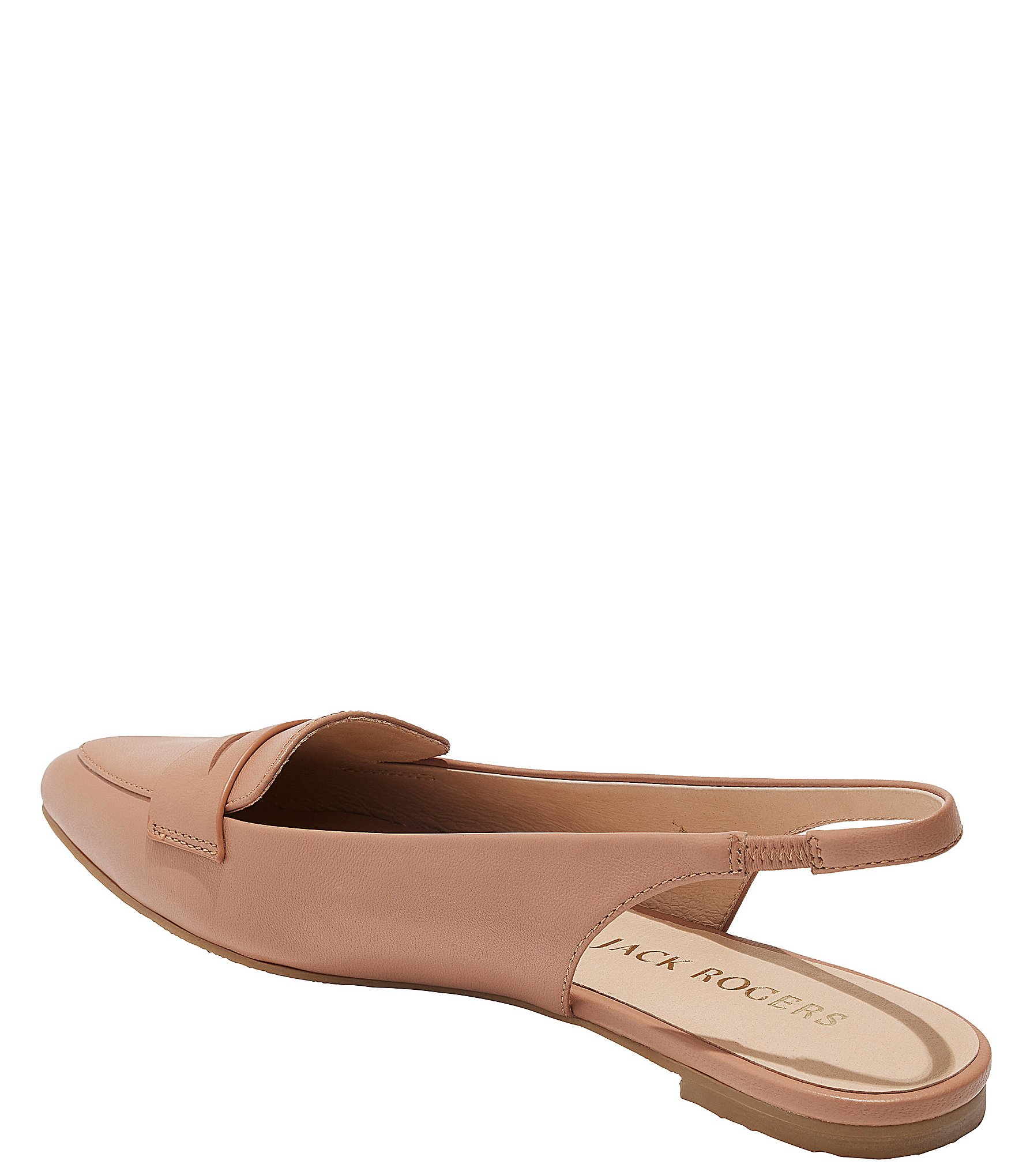 Jack Rogers Pennie Leather Slingback Penny Loafer Flats