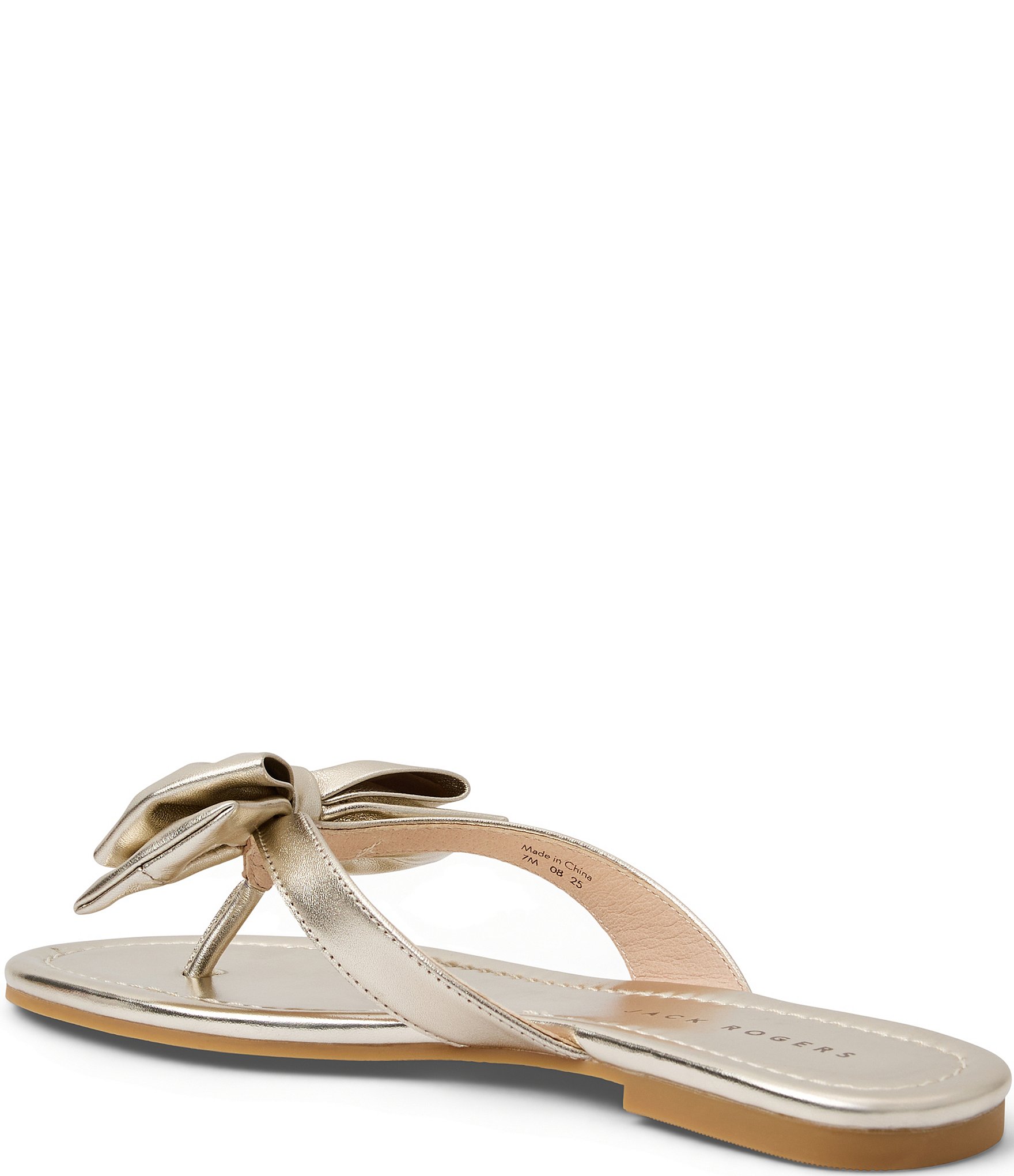 Jack Rogers Vannah Leather Bow Thong Sandals