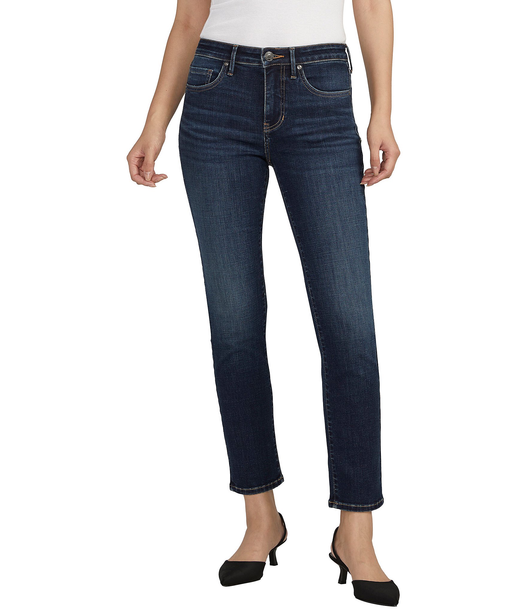 Jag Jeans Cassie Mid-Rise Slim Straight Leg Jeans | Dillard's