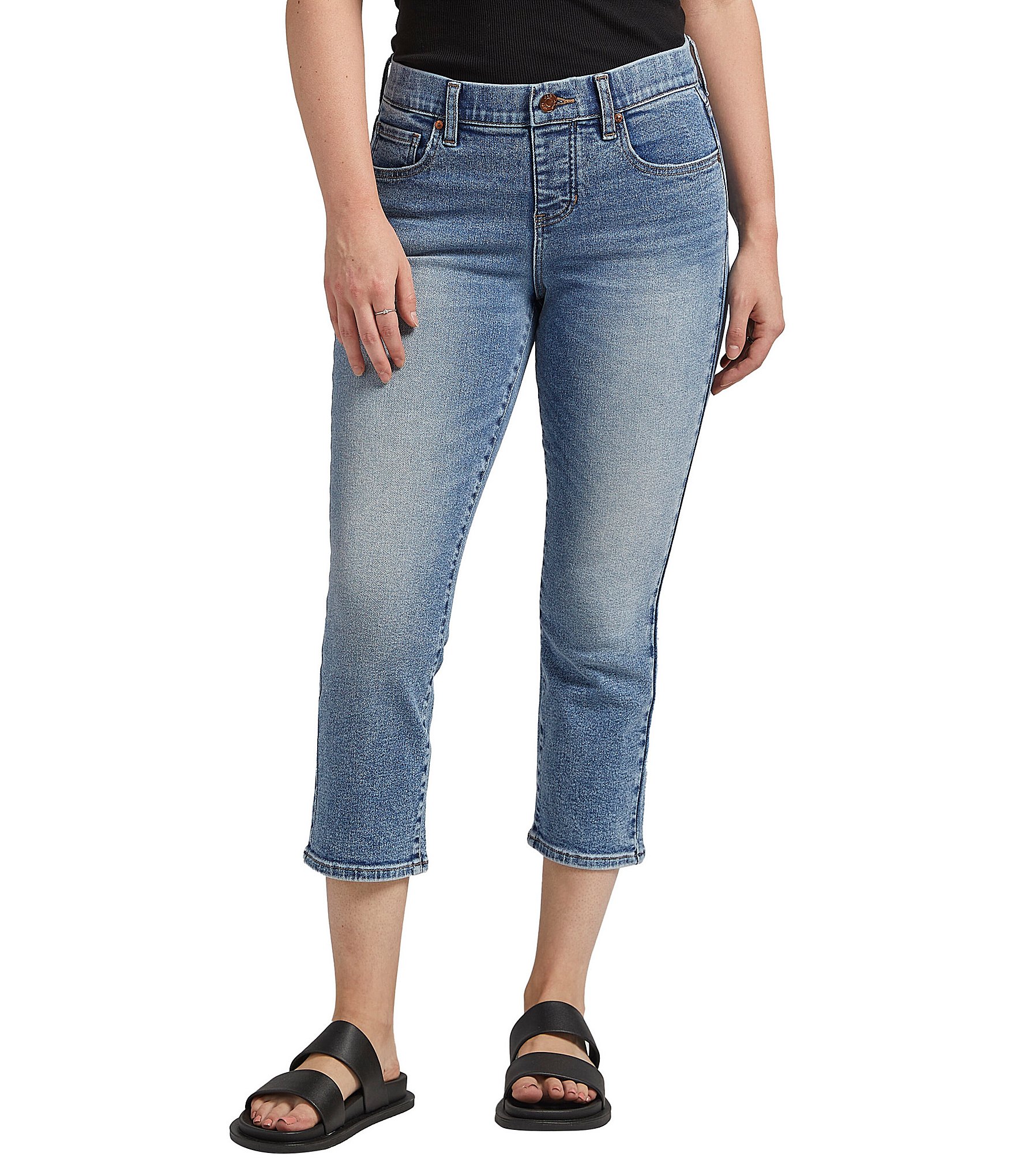 Jag Jeans Maya Capri Slim Straight Mid Rise Stretch Denim Jeans | Dillard's