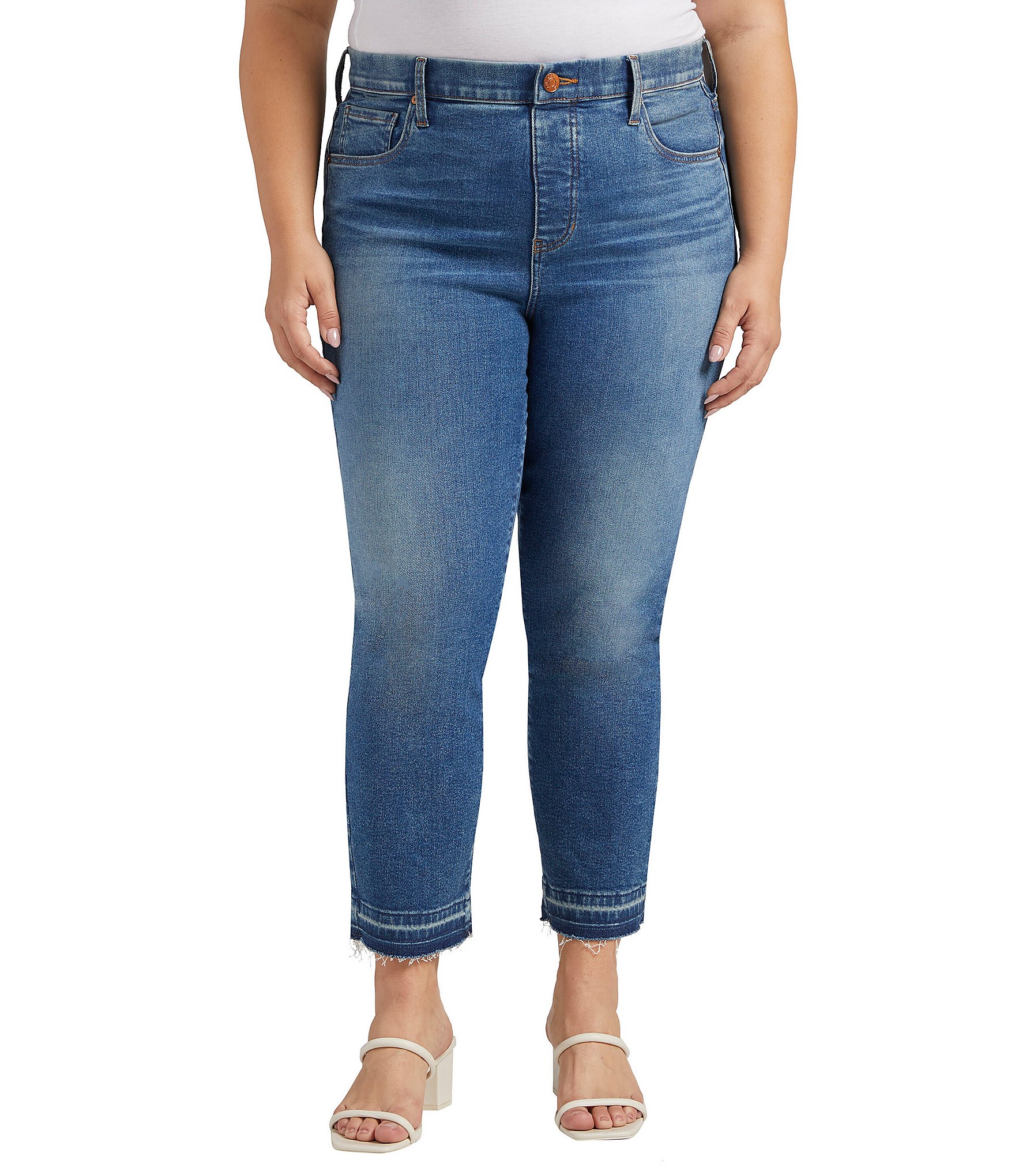 Jag Jeans Plus Size Valentina High-Rise Straight Leg Crop Jeans | Dillard's