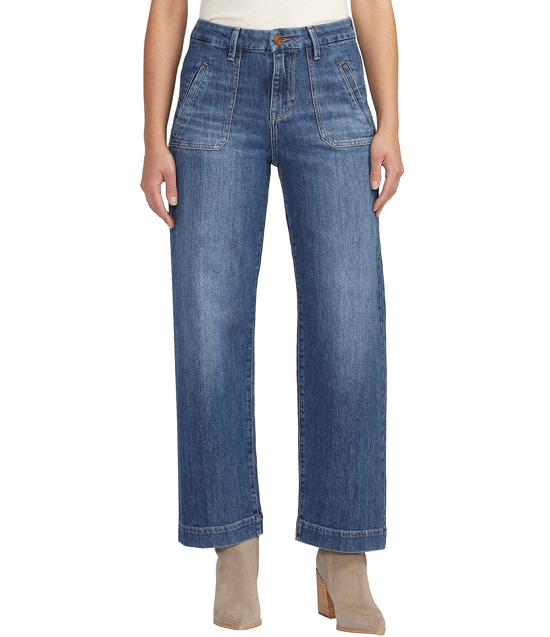 Jag Jeans Sophia Stretch High-Rise Wide Leg Jeans | Dillard's
