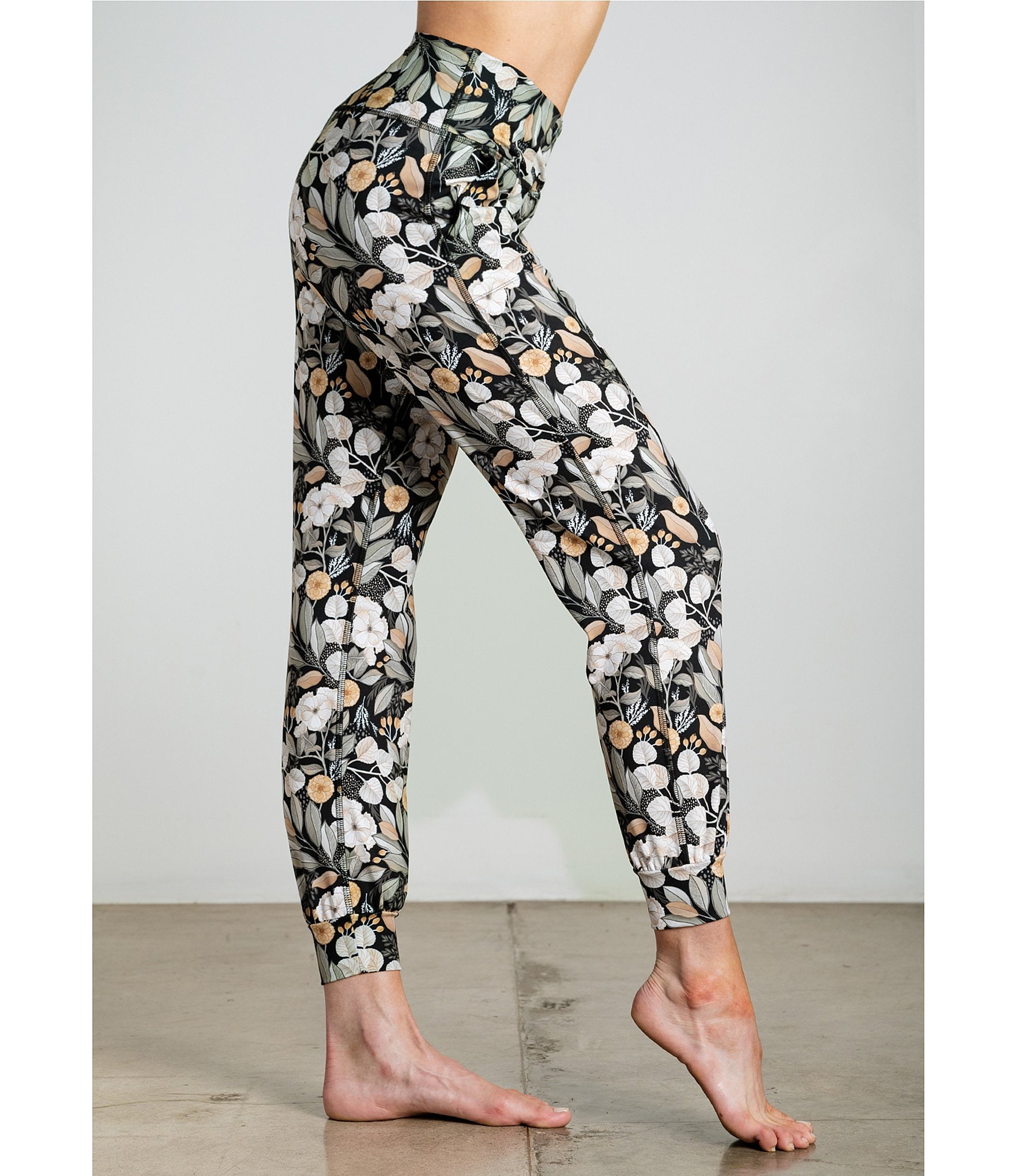 JALA Cross Waist Floral Print Jogger