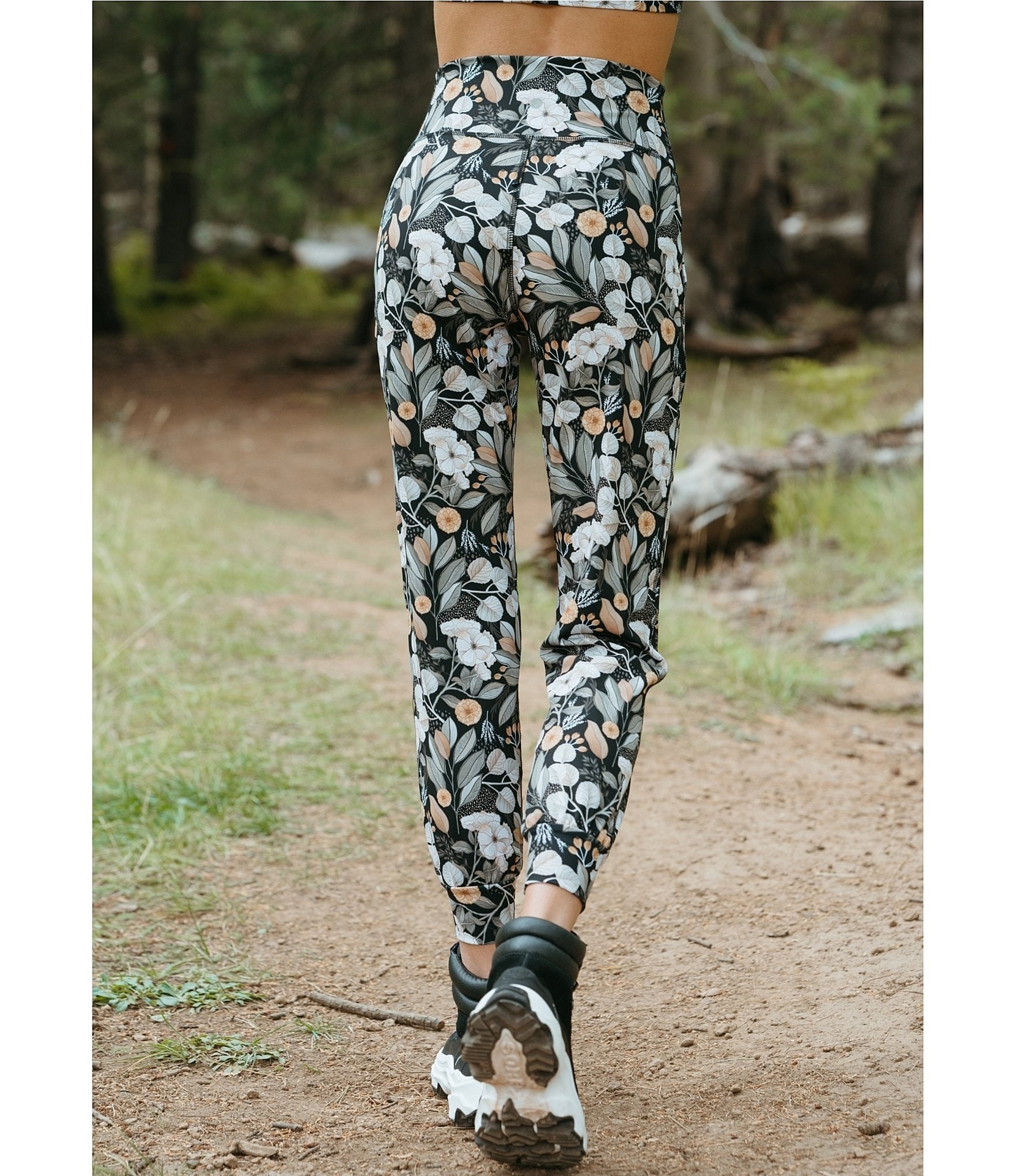 JALA Cross Waist Floral Print Jogger