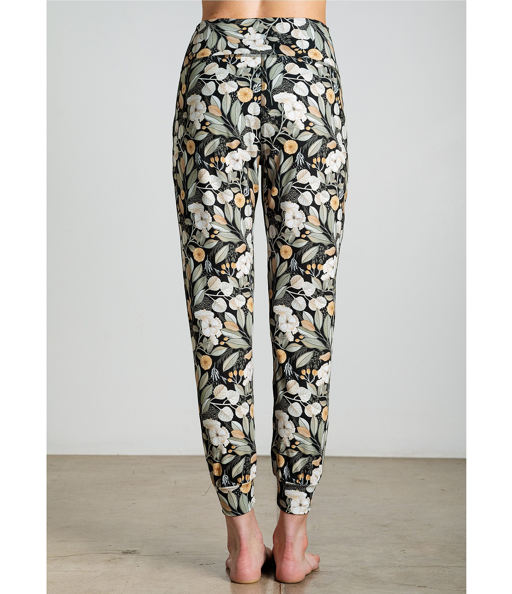 JALA Cross Waist Floral Print Jogger