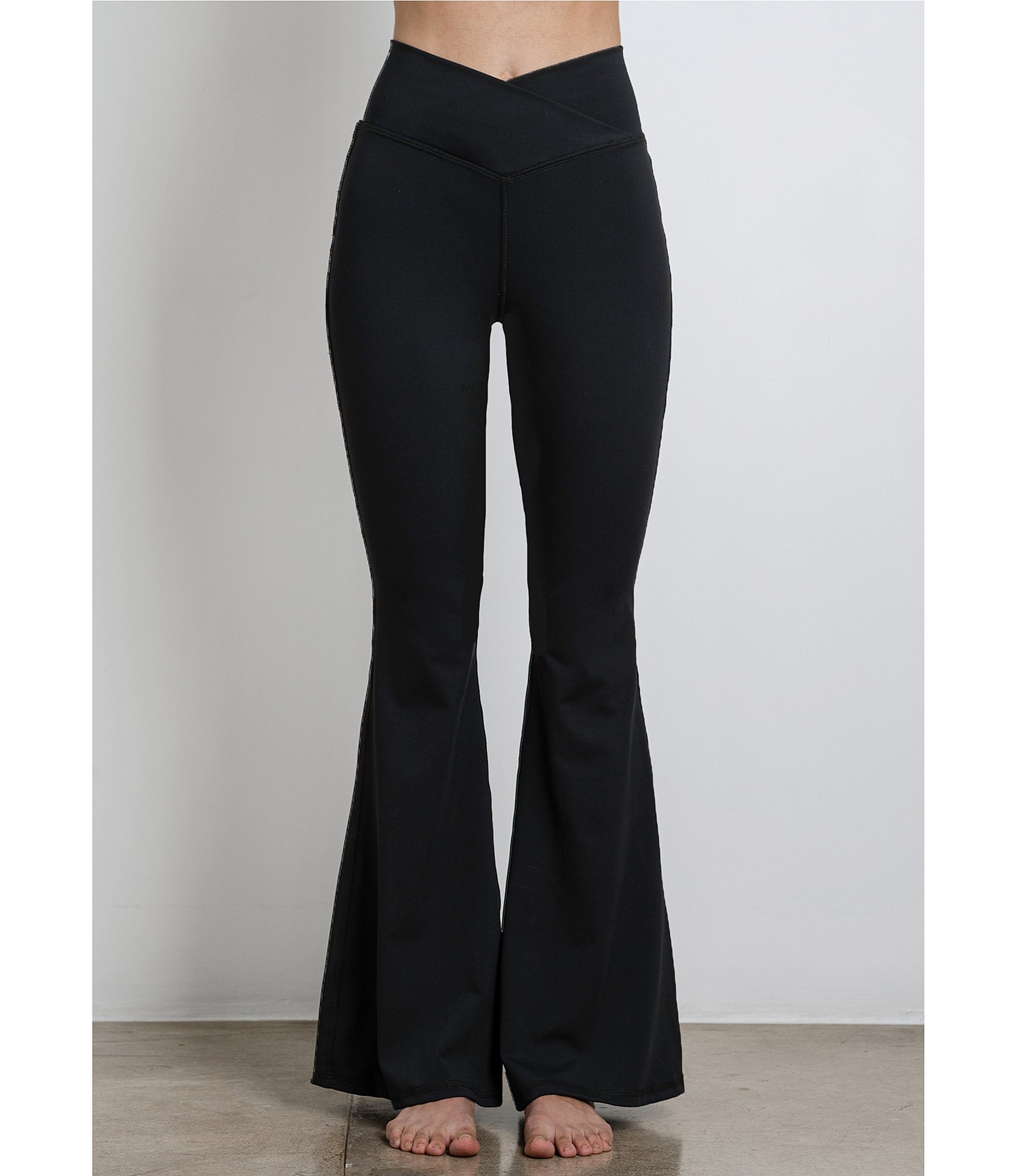 JALA Solid Super Flare Double Brushed Jersey Leggings