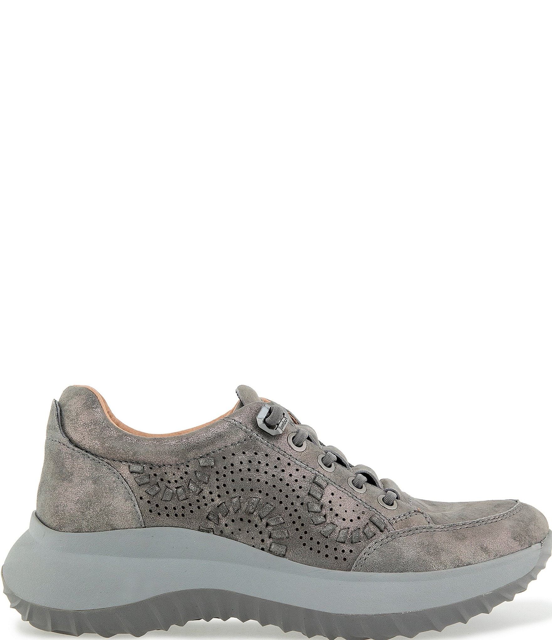 Jambu Women's Ginny Shimmer Leather Bungee Lace Slip On Sneakers