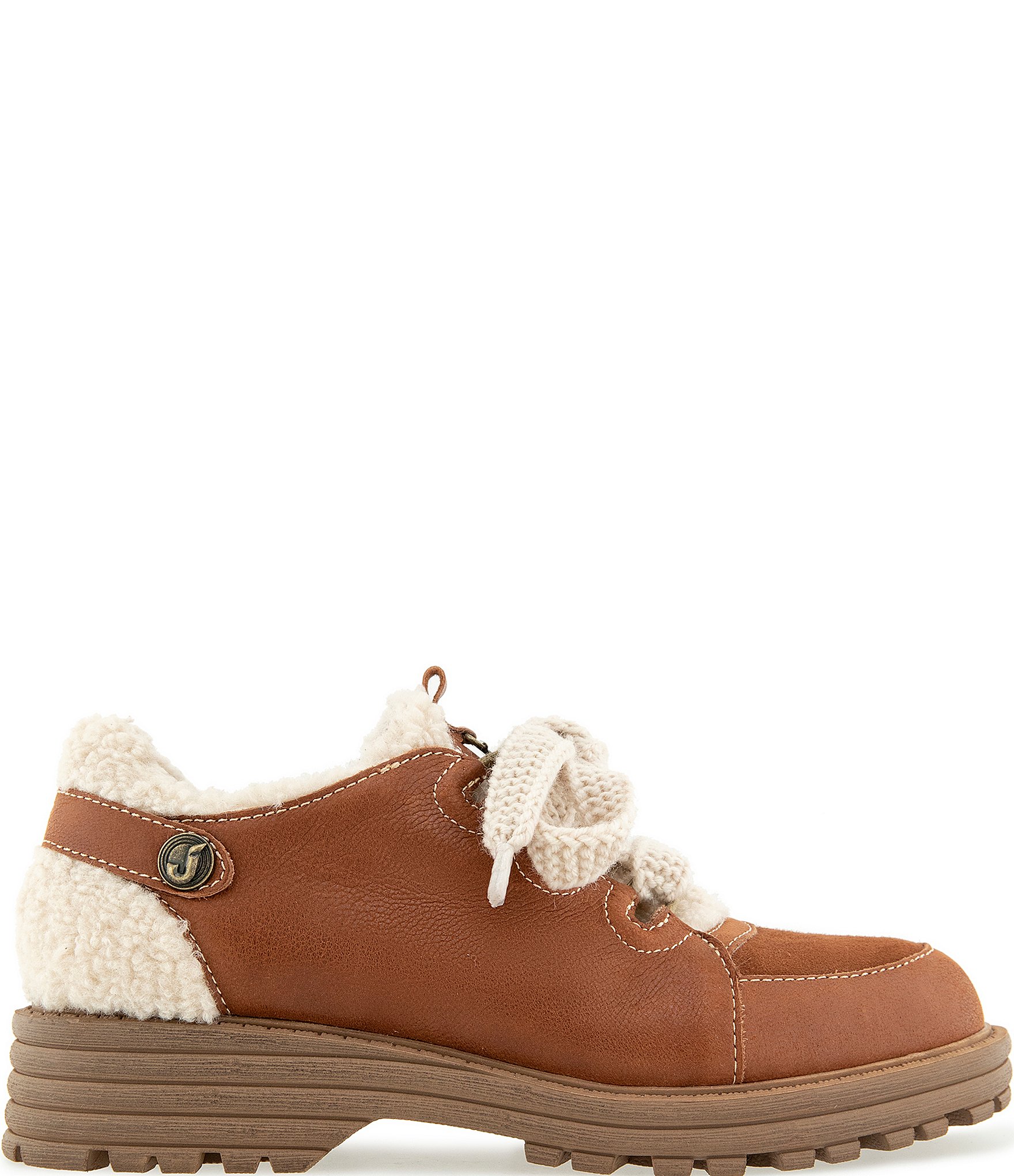 Jambu Women's Ivory Leather and Suede Lace Up Oxfords