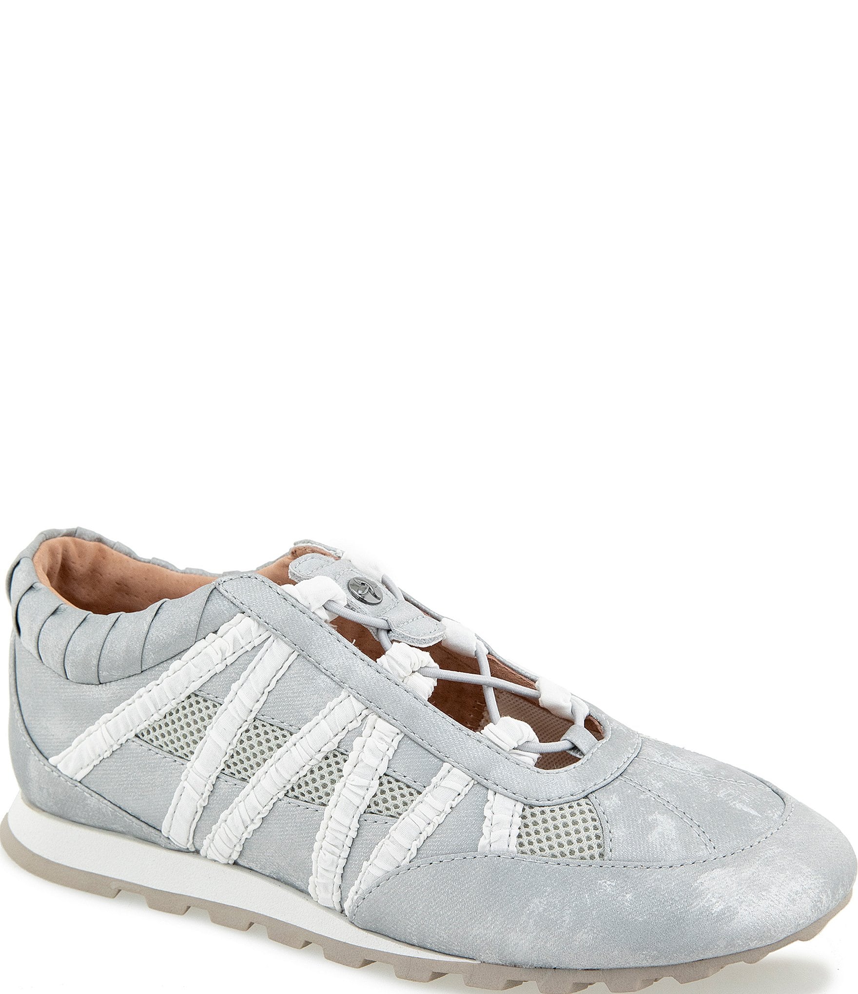 Jambu Women's Nadia Metallic Shimmer Leather Bungee Lace Sneakers