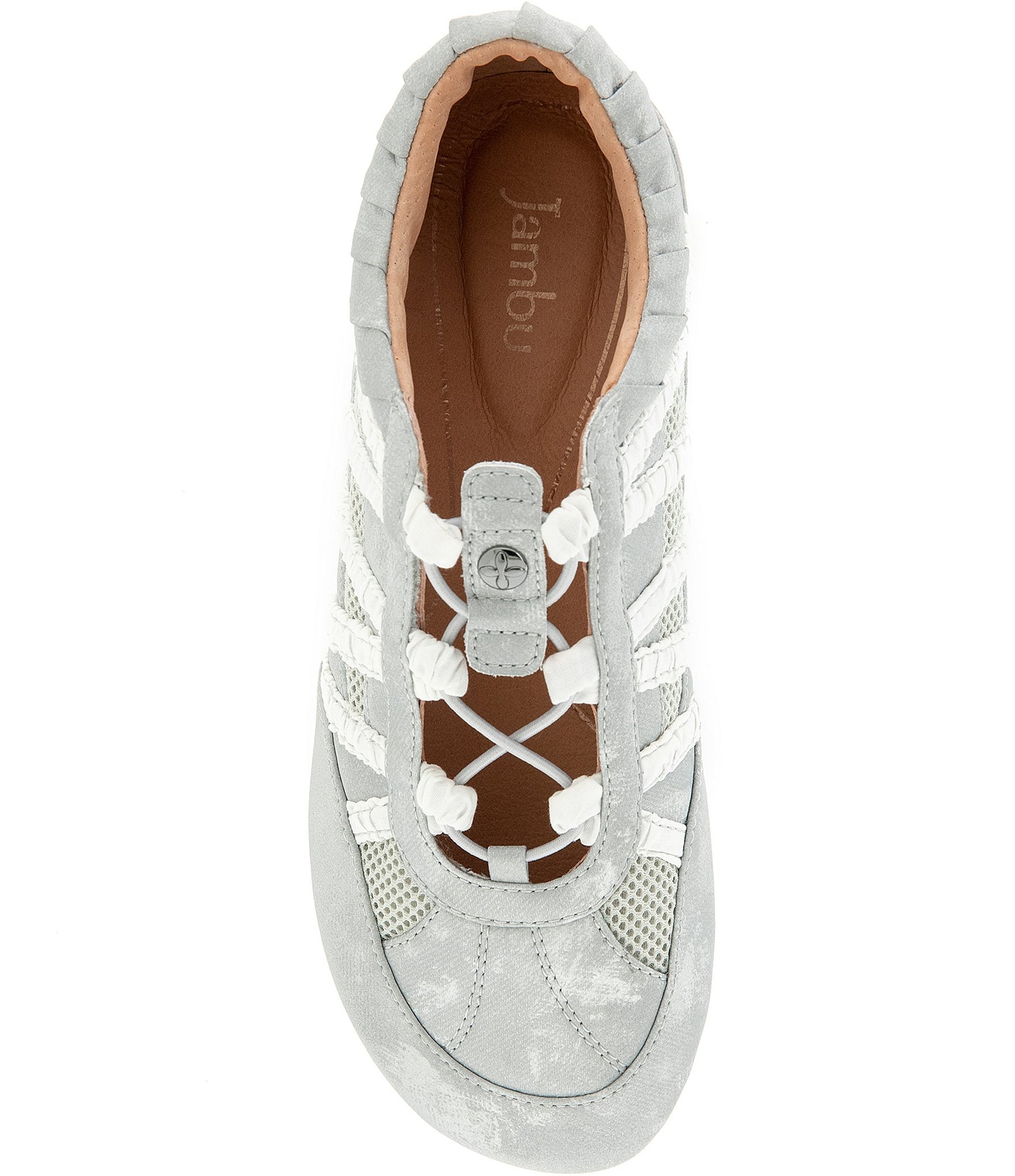 Jambu Women's Nadia Metallic Shimmer Leather Bungee Lace Sneakers