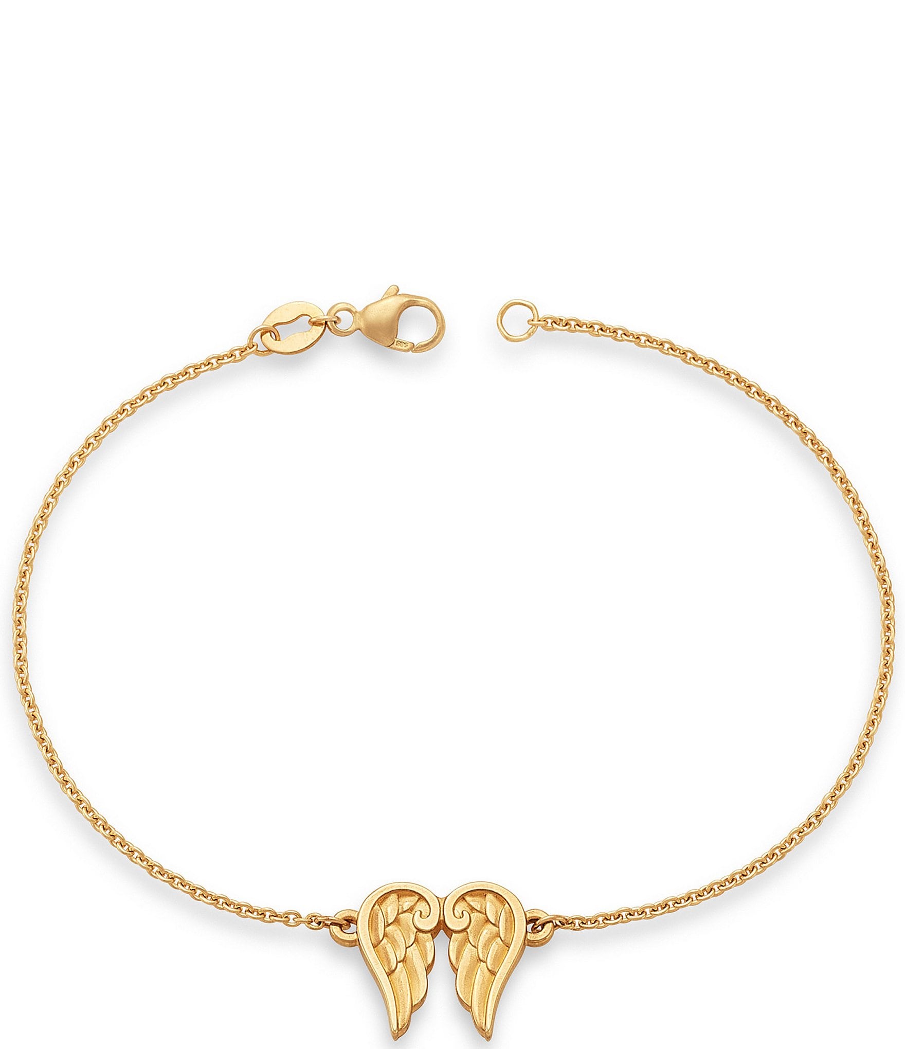 Guardian Angel Wing Charm Bracelet 14k Gold Bracelets for Women