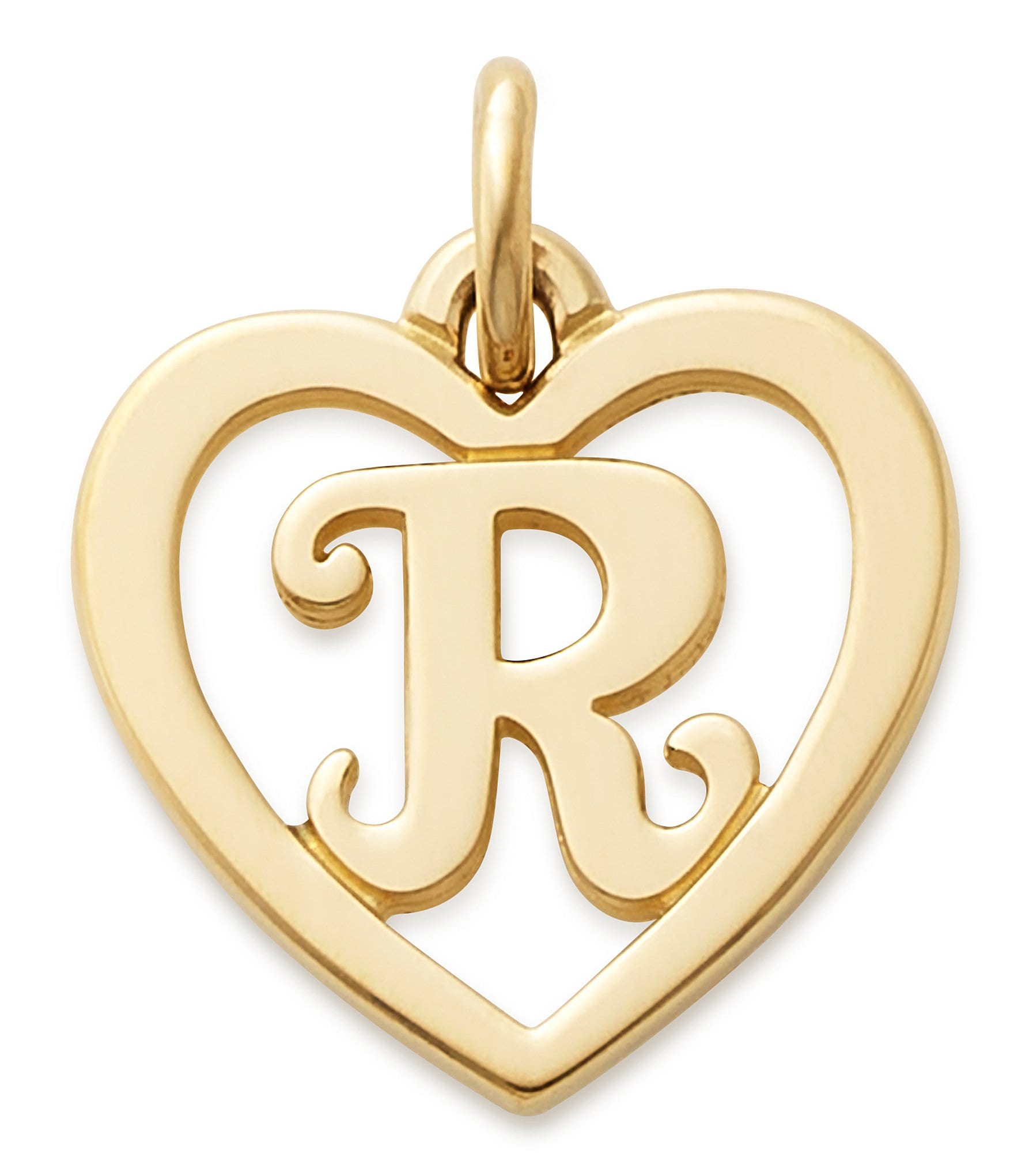 James Avery 14k Gold Heart Script Initial Charm