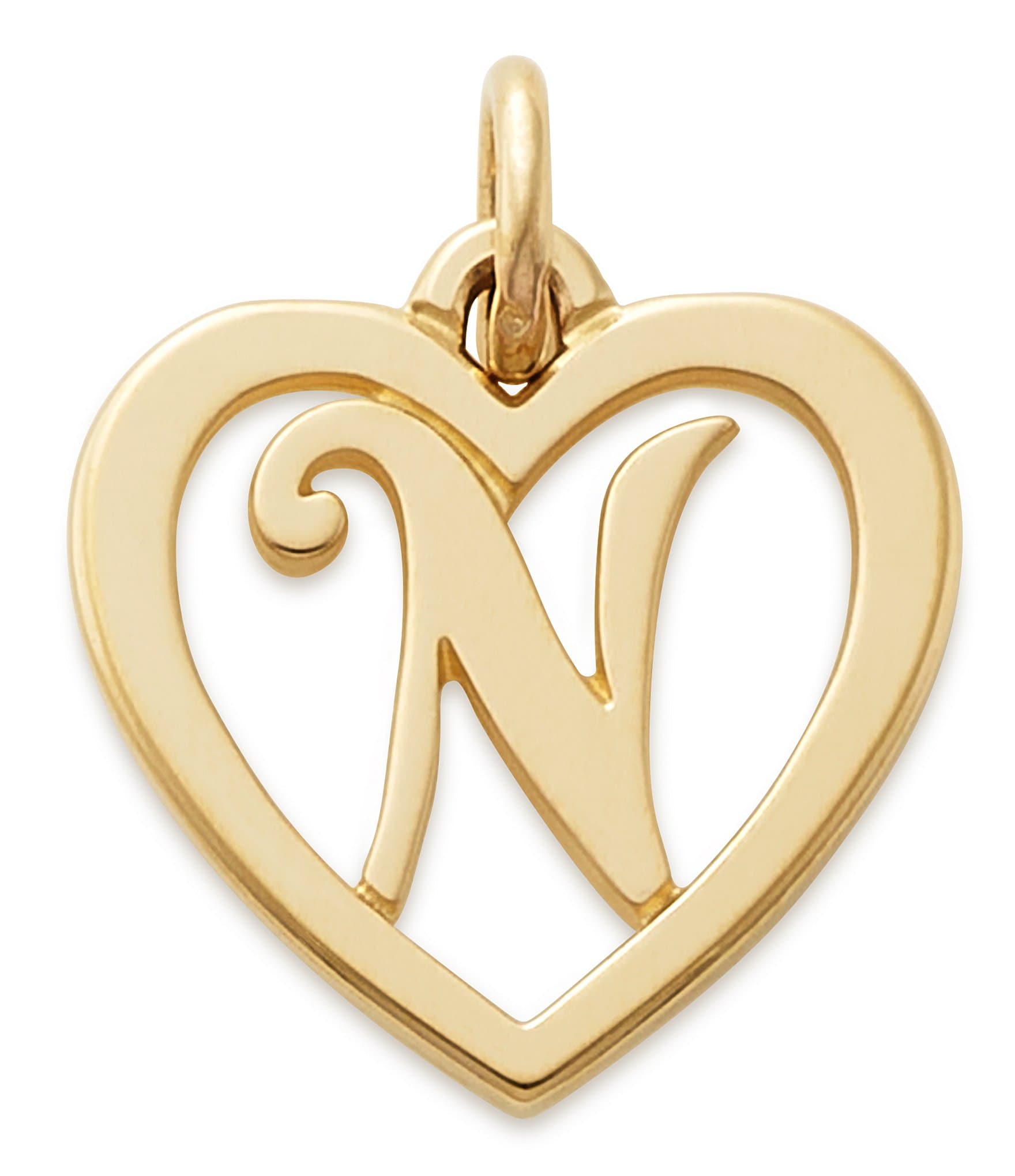 James Avery 14k Gold Heart Script Initial Charm