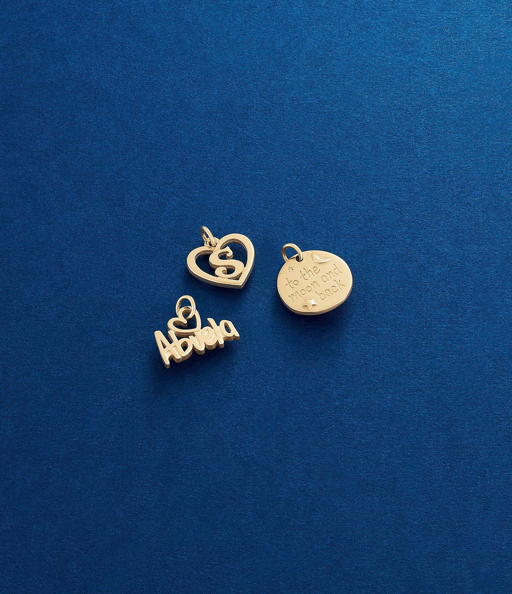 James Avery 14k Gold Heart Script Initial Charm