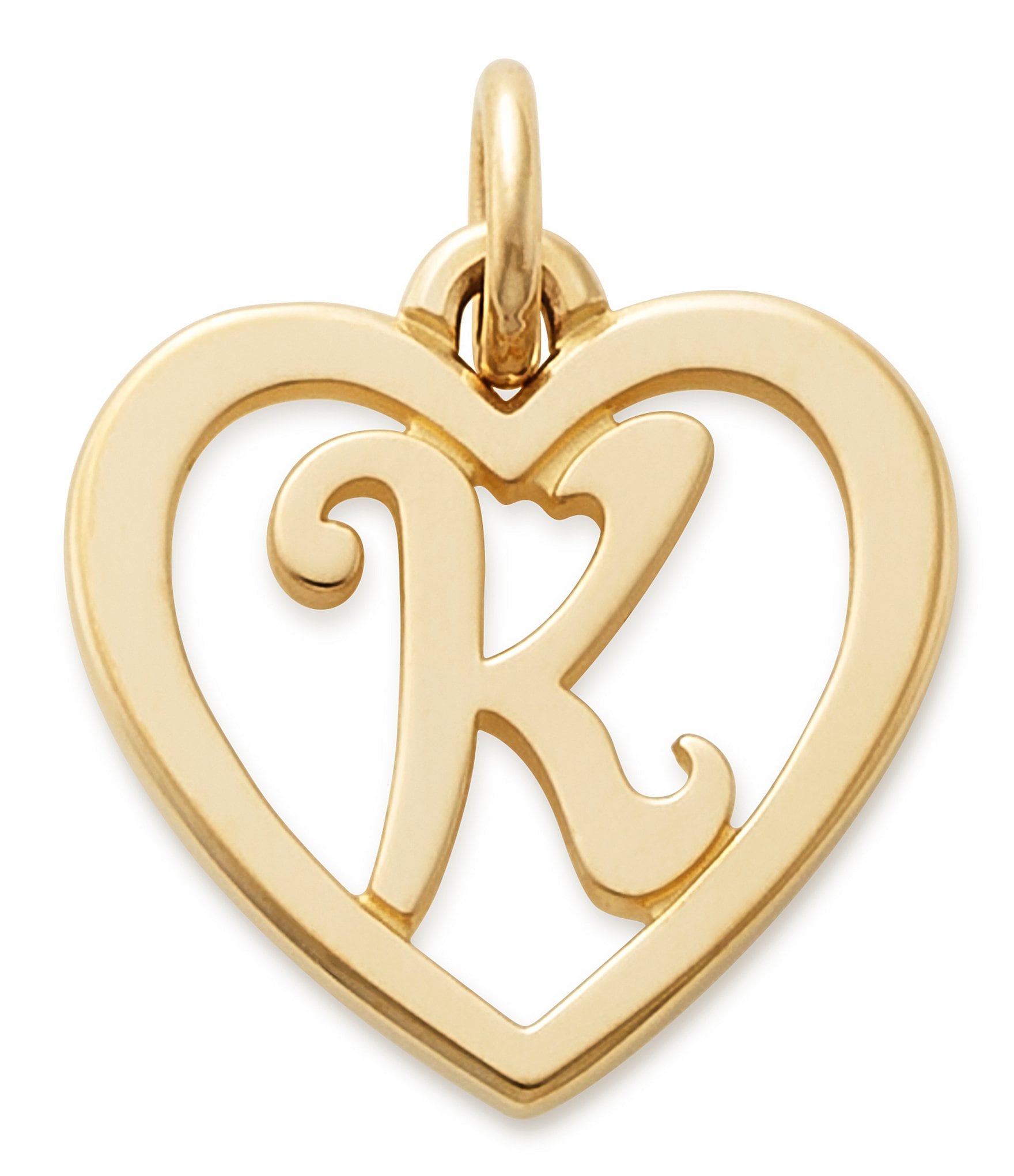 James Avery 14k Gold Heart Script Initial Charm