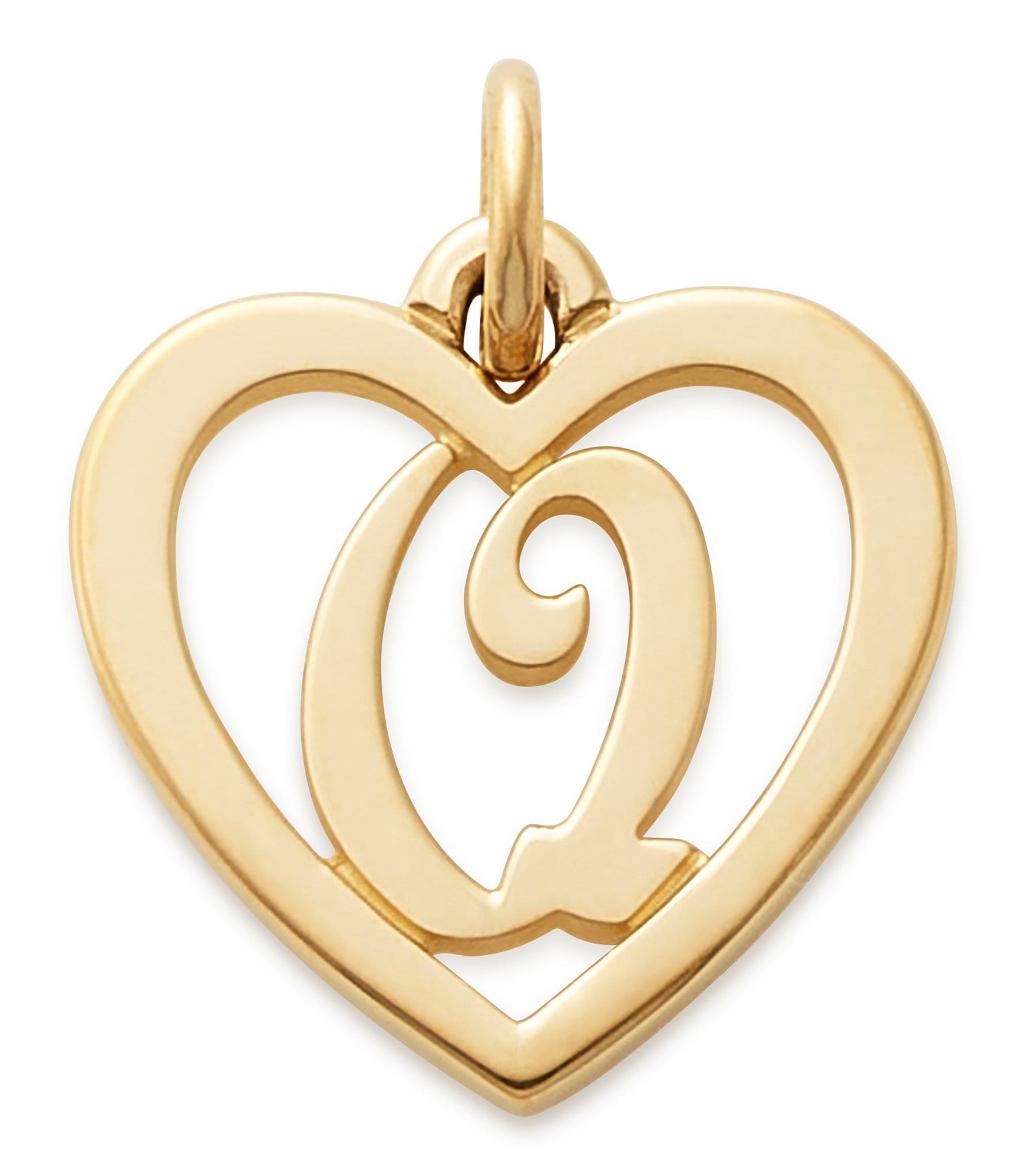 James Avery 14k Gold Heart Script Initial Charm