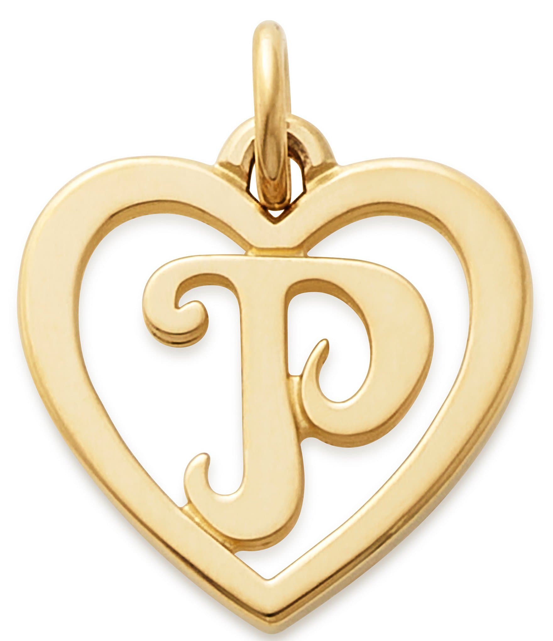 James Avery 14k Gold Heart Script Initial Charm
